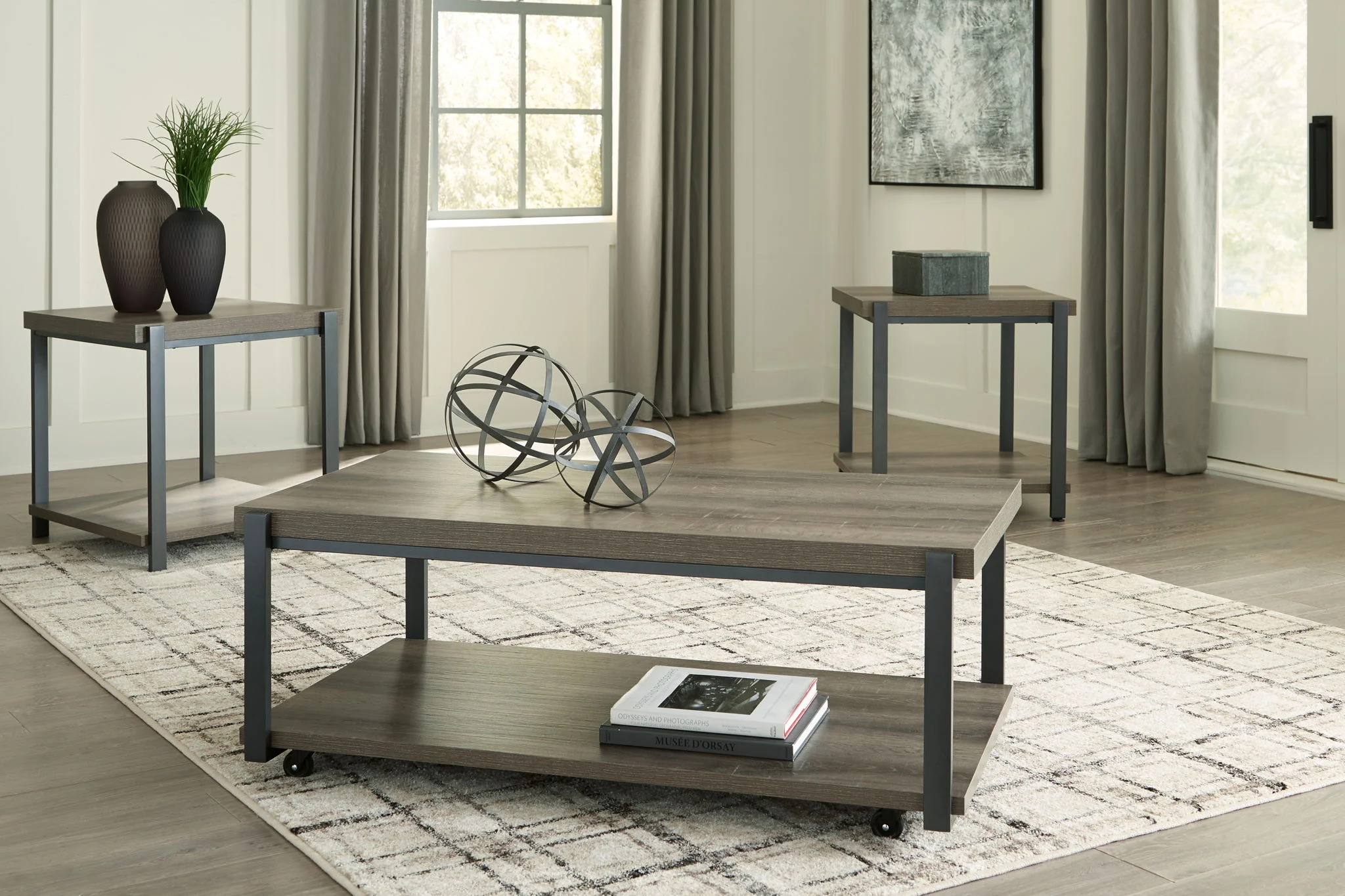 Wilmaden - Occasional Table Set (Set of 3) - Gray / Black - Image 2
