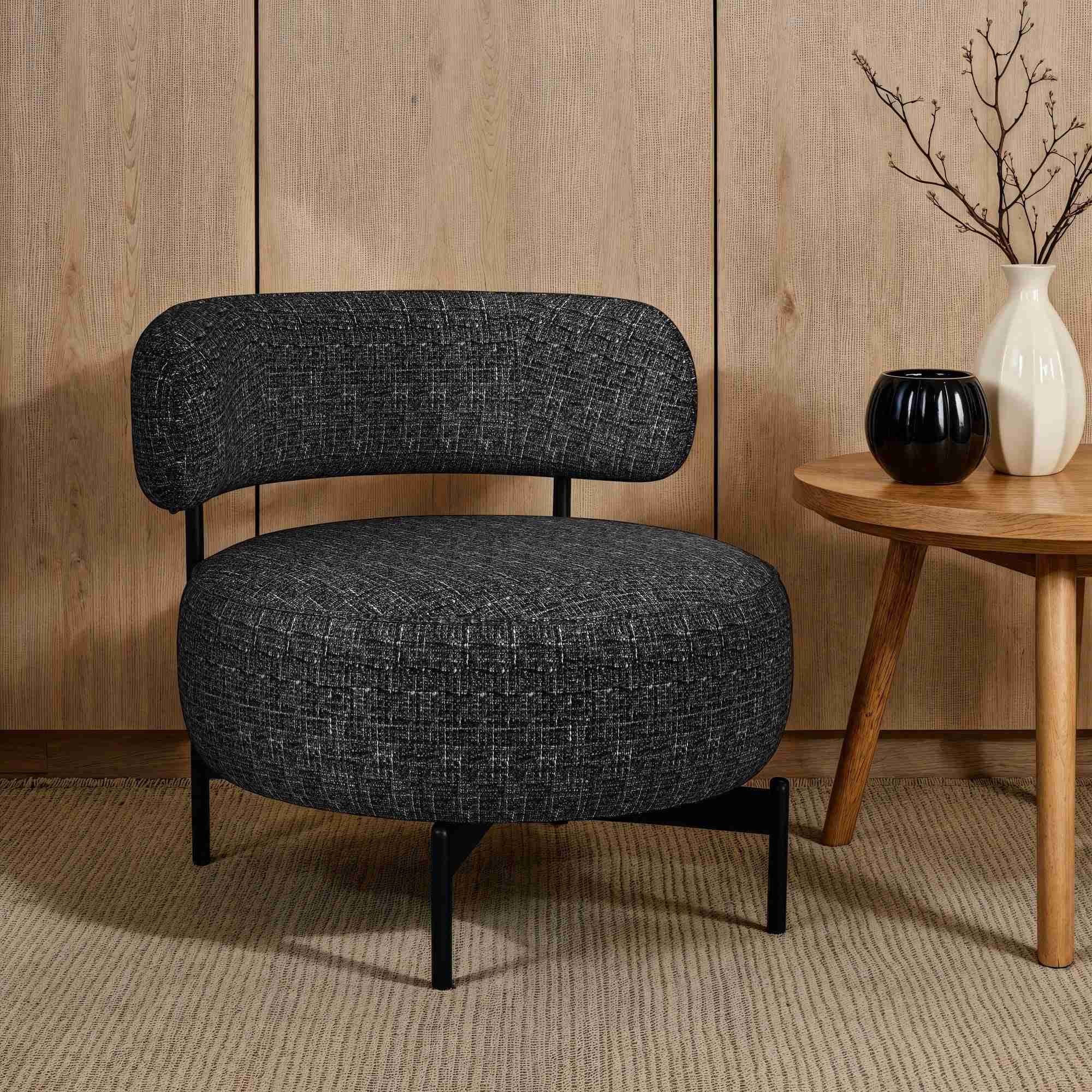 Antonia - Swivel Chair - Heron Black - Image 3