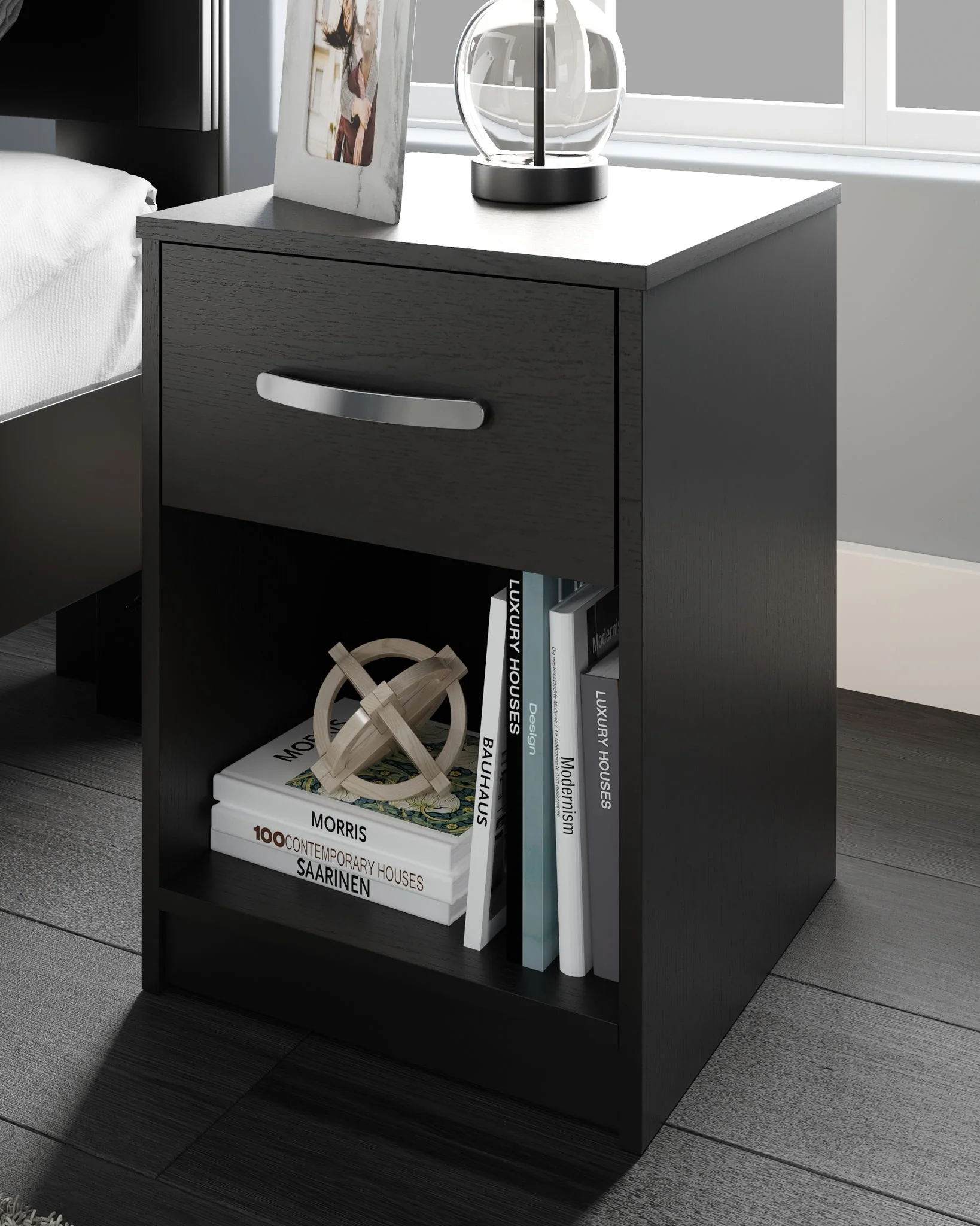 Finch - One Drawer Night Stand - Black - Image 3