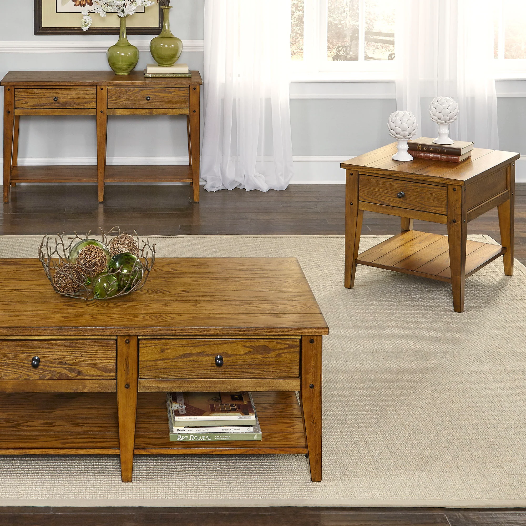 Lake House - 3 Piece Set (1-Cocktail 2-End Tables) - Image 1