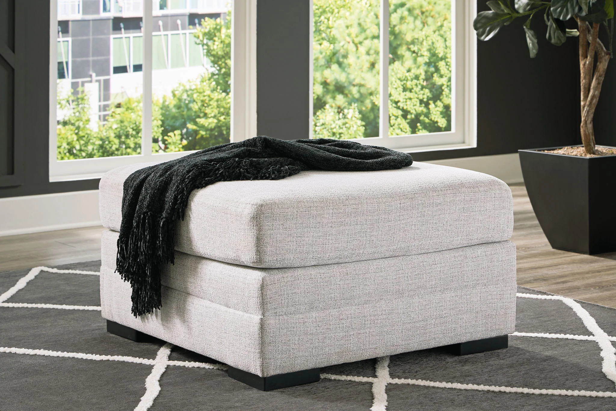 Koralynn - Oversized Accent Ottoman - Stone - Image 3