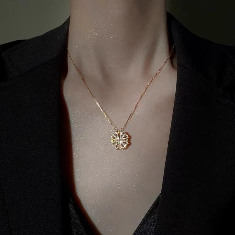 Cute Four Heart Magnet Necklace - Image 3