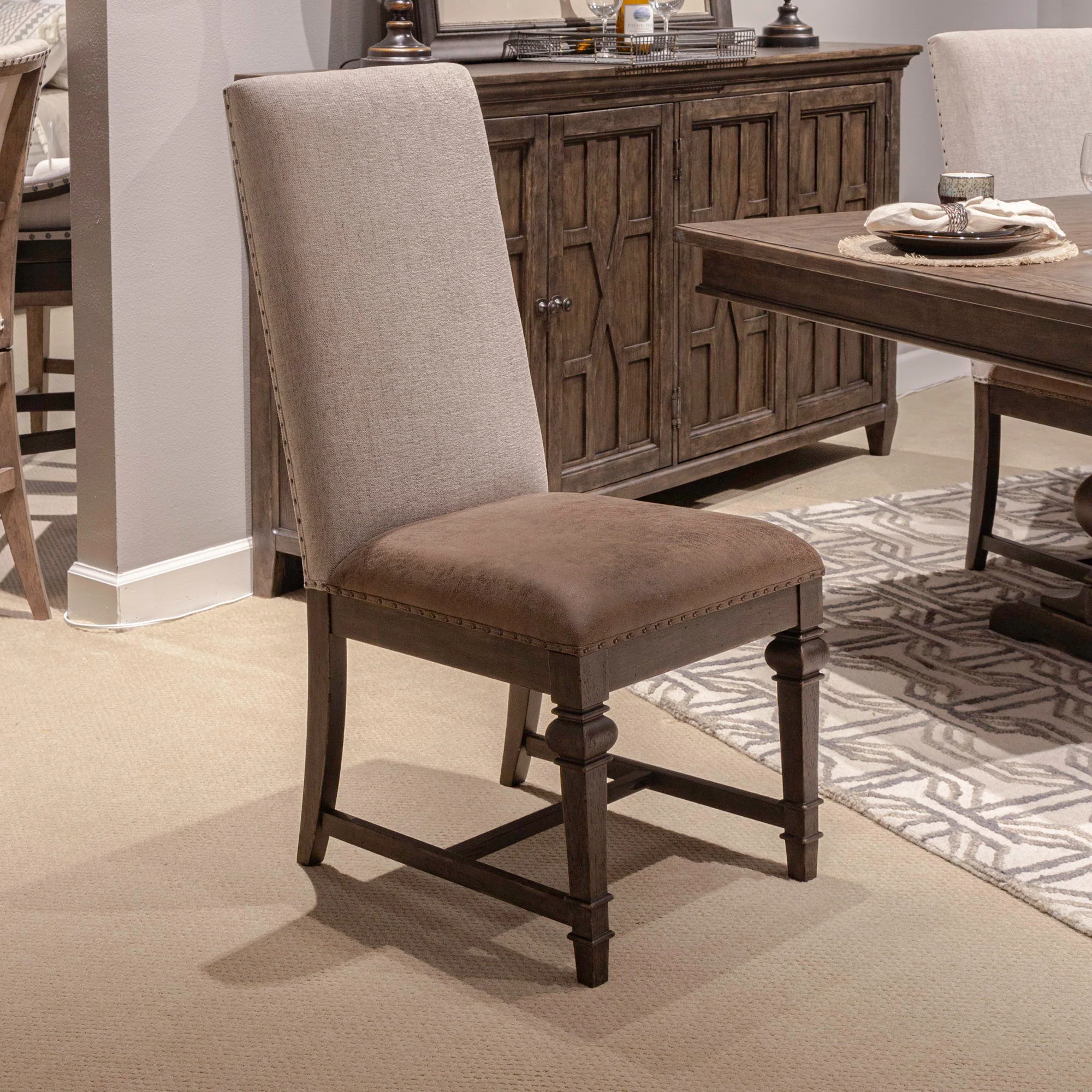 Paradise Valley - Upholstered Side Chair - Saddle Brown - Image 1