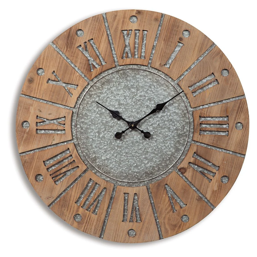 Payson - Wall Clock - Antique Gray / Natural - Image 1