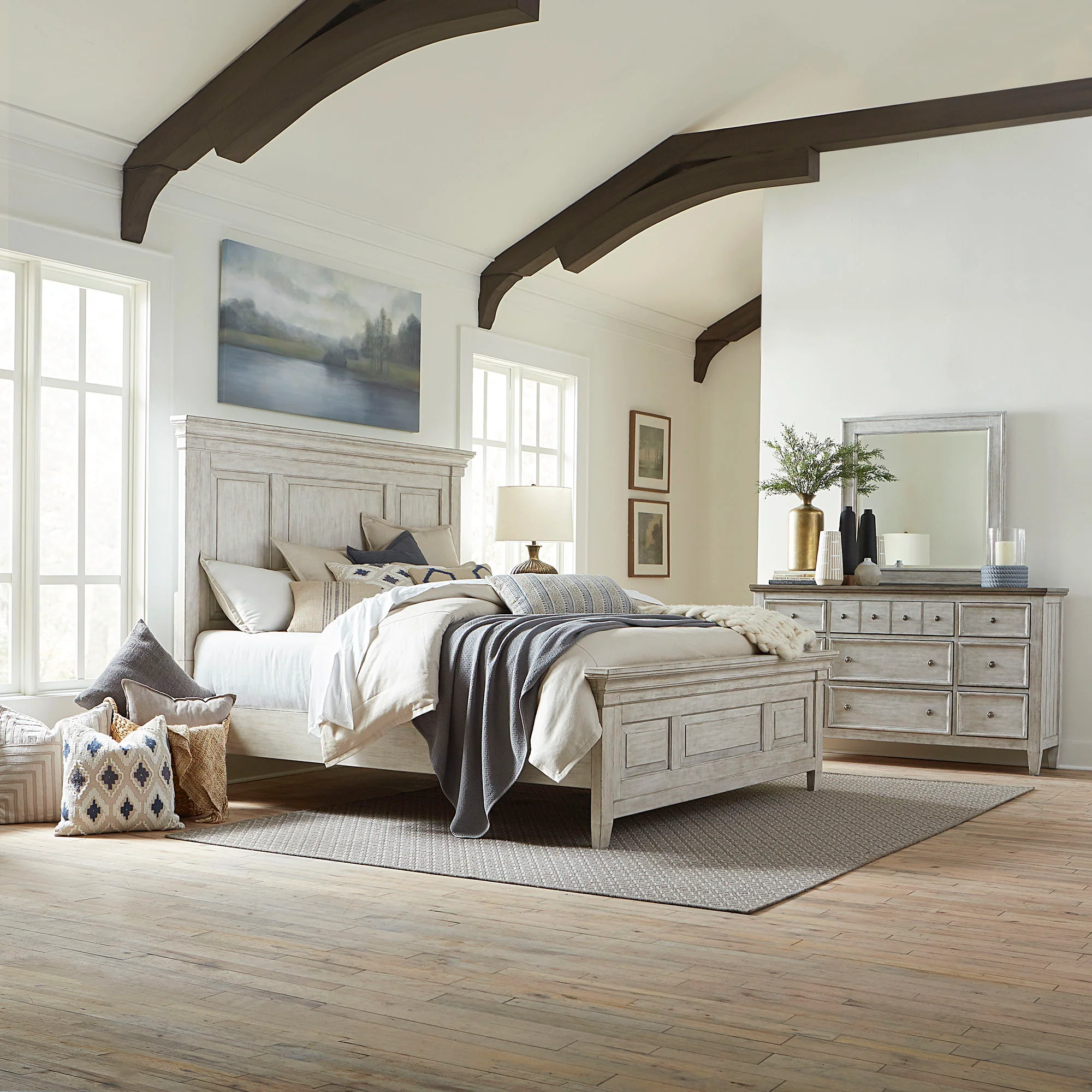 Heartland – Panel Bed, Dresser & Mirror