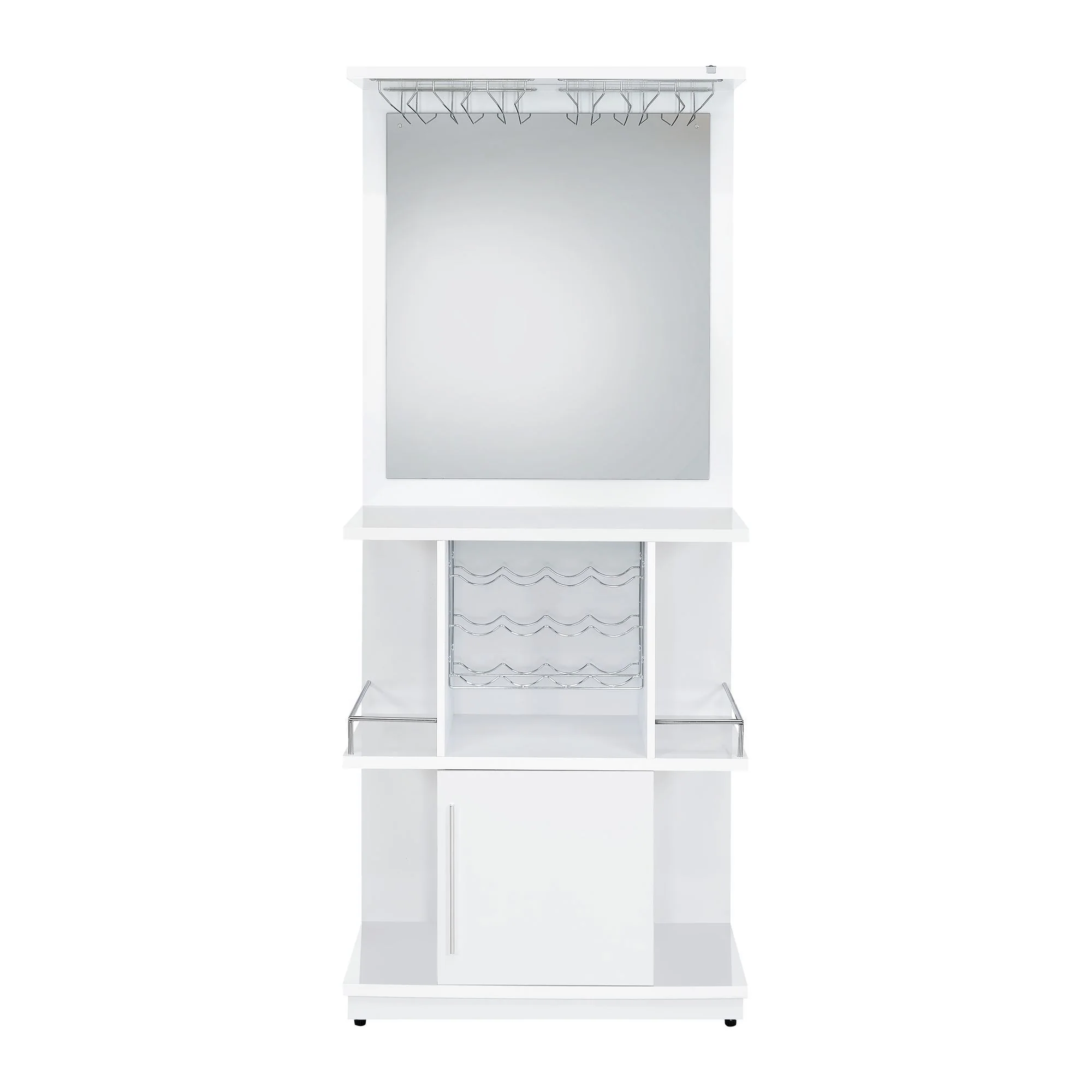 Wendolyn - Wine Cabinet With Light - Glossy White - Image 3