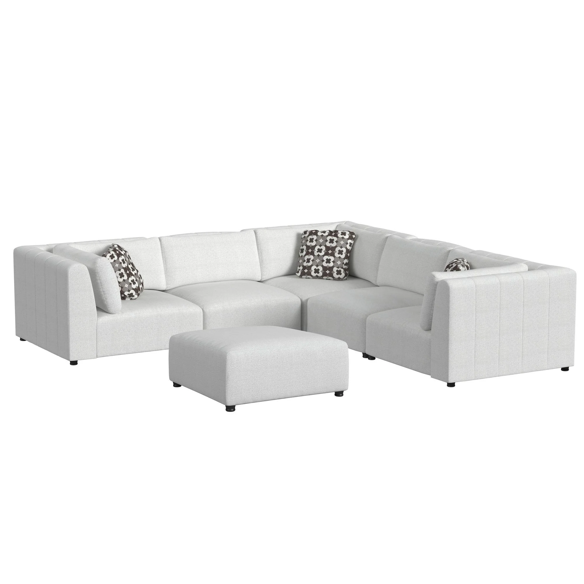 Zandara – 5 Piece Modular Set Sectional With Ottoman – Beige