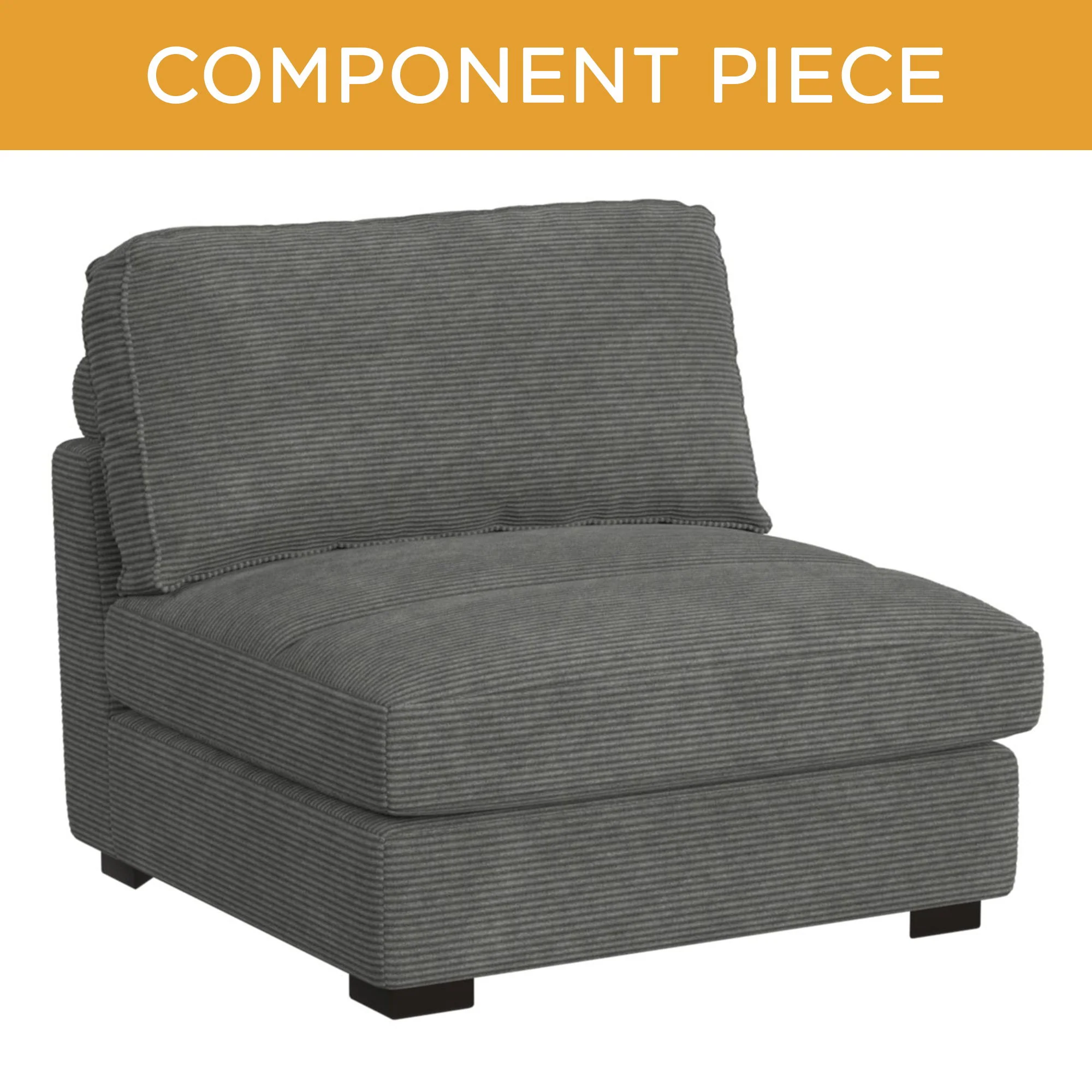 Arizona – Modular Armless Chair – Steno Charcoal