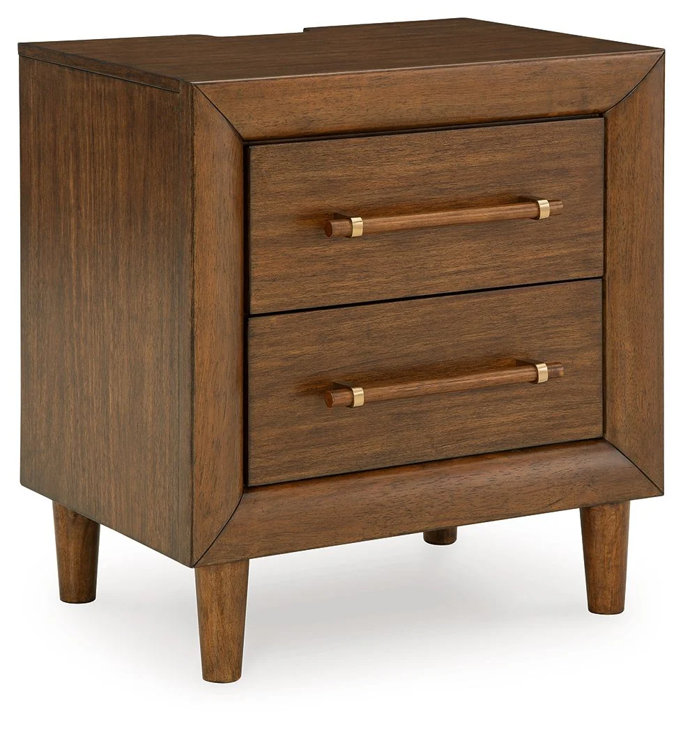 Lyncott - Two Drawer Night Stand - Brown - Image 1