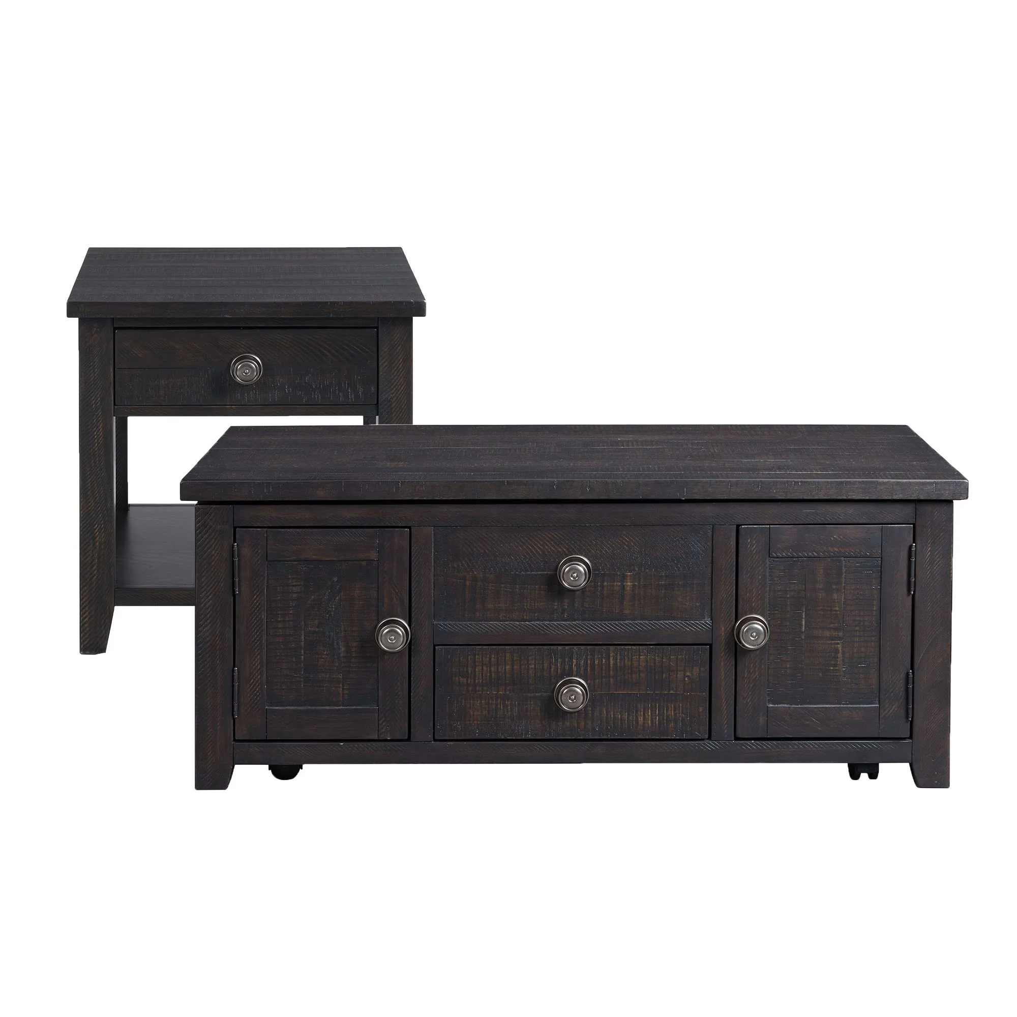 Kendyl – 2 Piece Occasional Table Set Coffee Table & End Table – Espresso