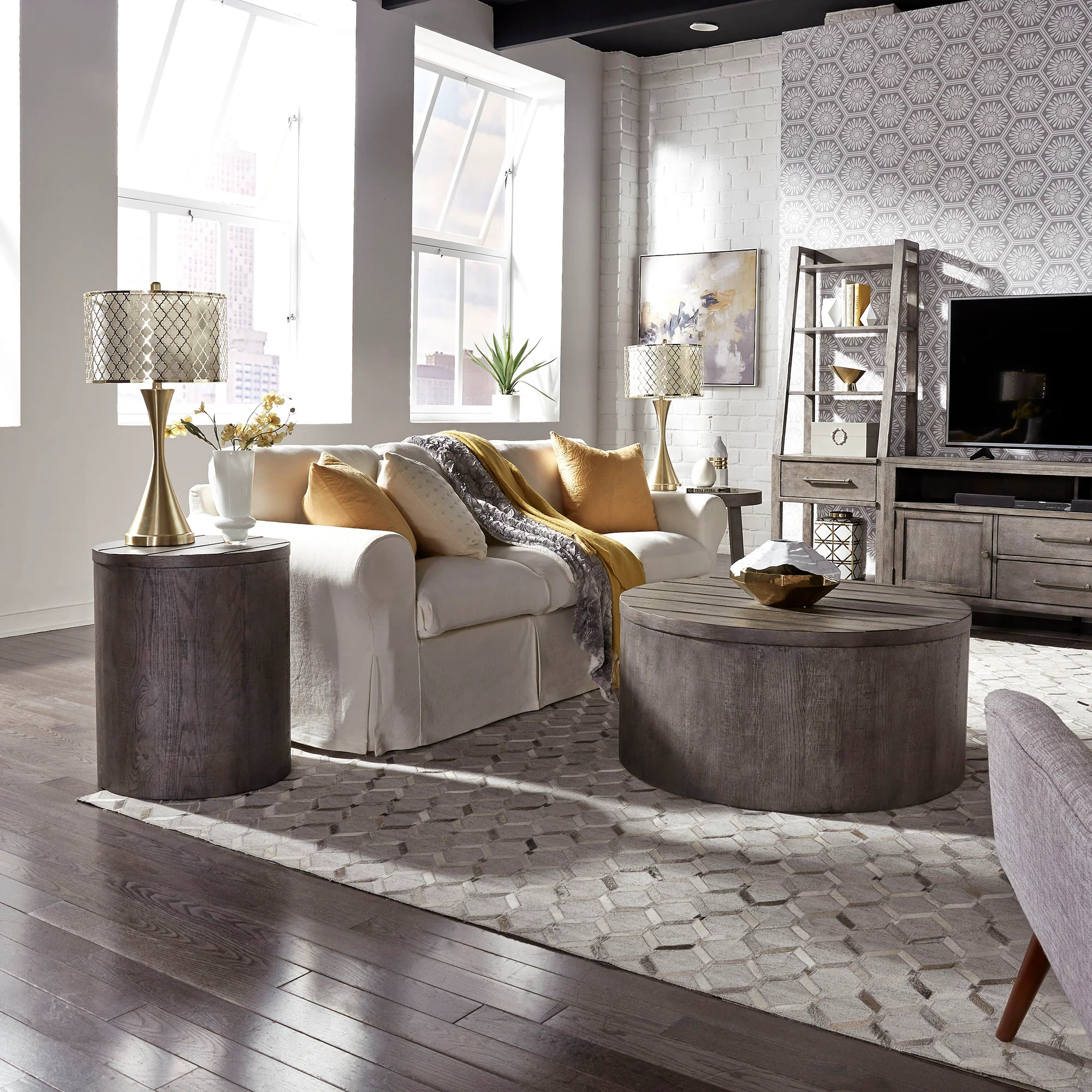 Modern Farmhouse - 3 Piece Table Set - Charcoal - Image 1
