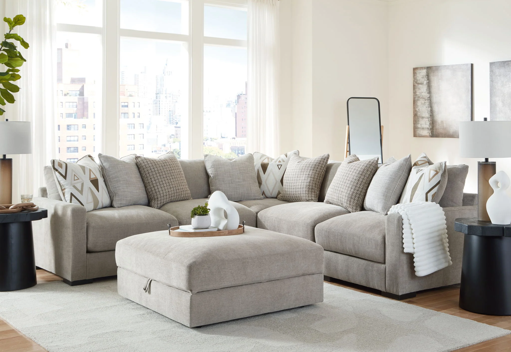 Aslan Court - Sectional With Ottoman Set - Image 2