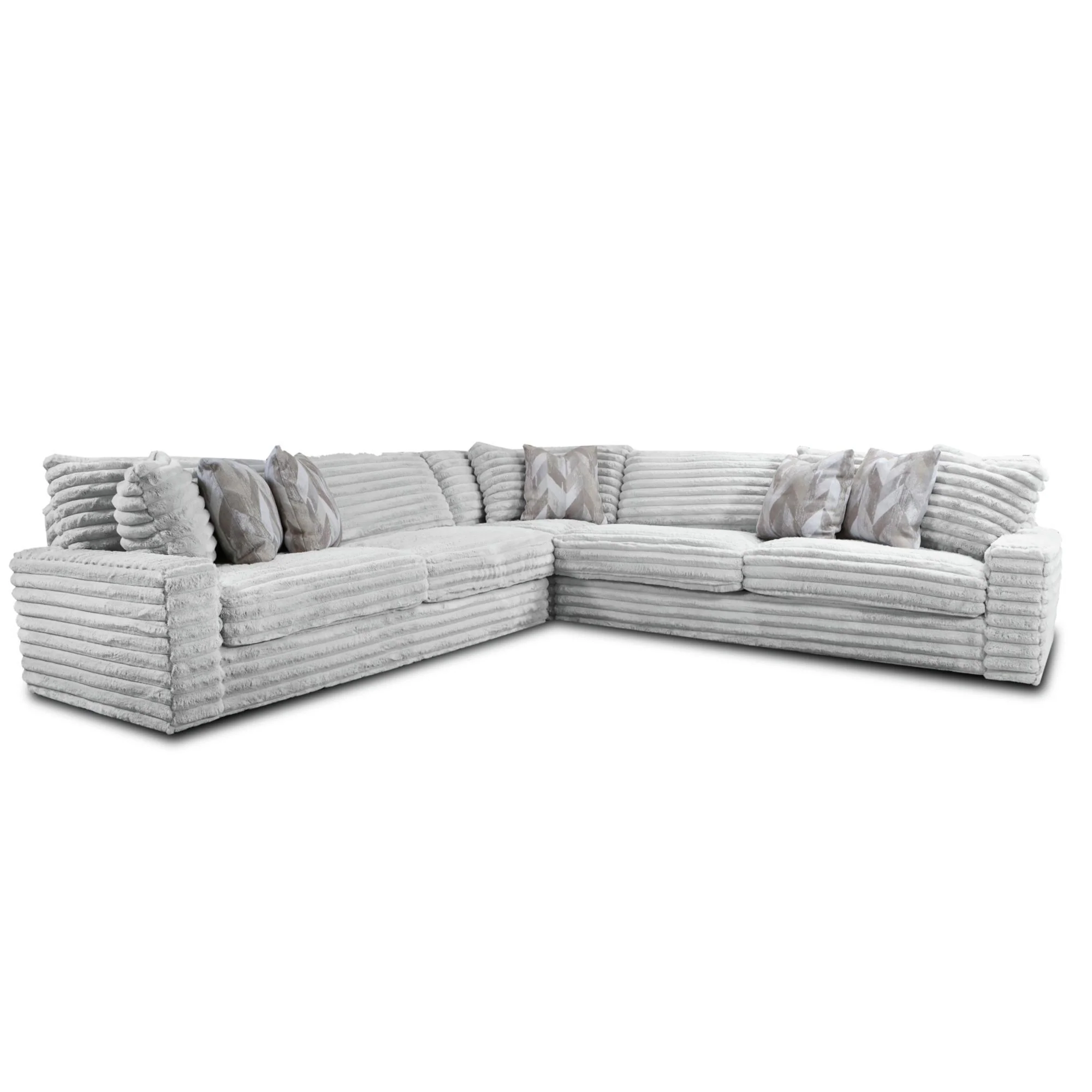 Serene – Sectional RHF Sofa With 3 Pillows – Hush Moonstruck
