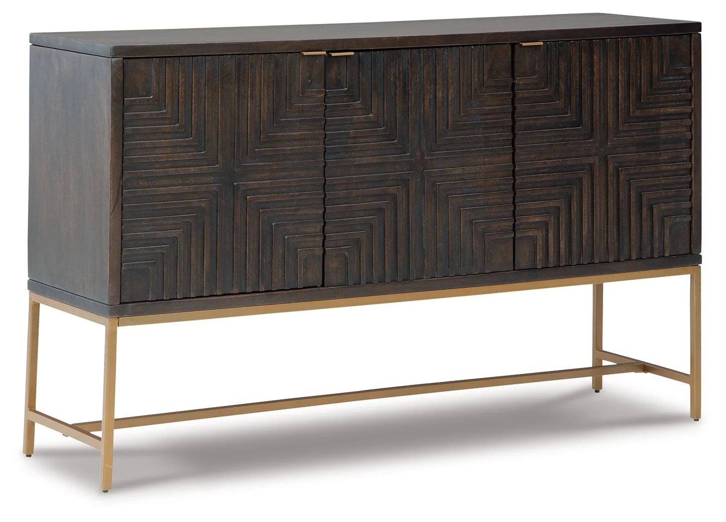 Elinmore – Accent Cabinet – Brown / Gold Finish
