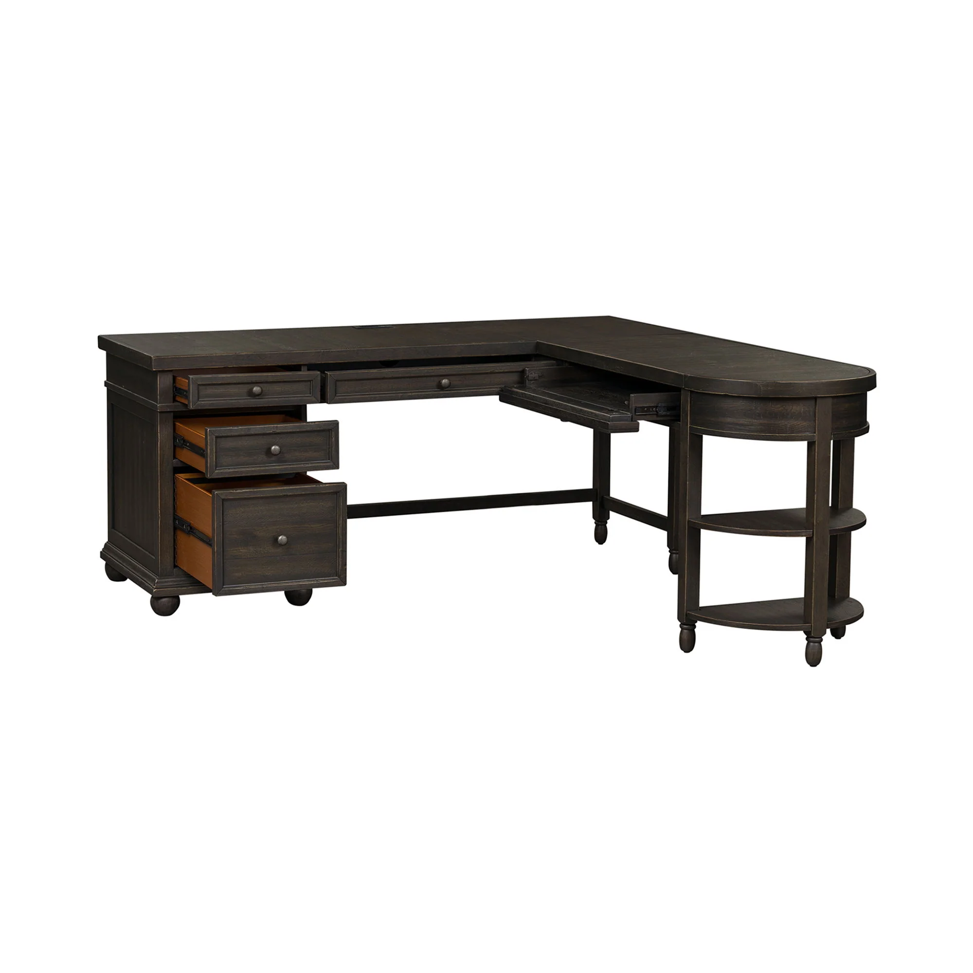 Harvest Home - L Shaped Desk Set With Hutch - Chalkboard - Image 2