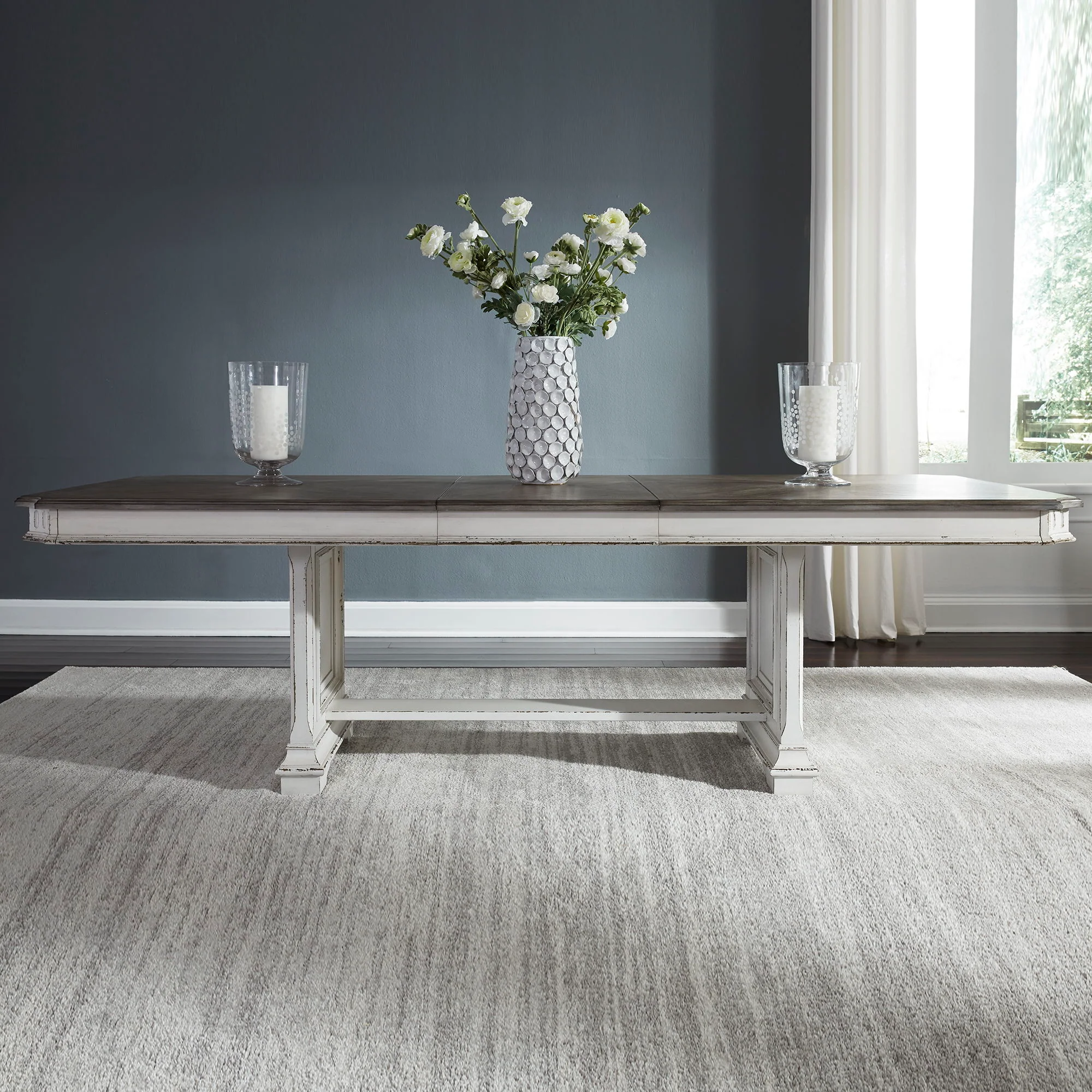 Abbey Park - Trestle Table - Antique White - Image 1