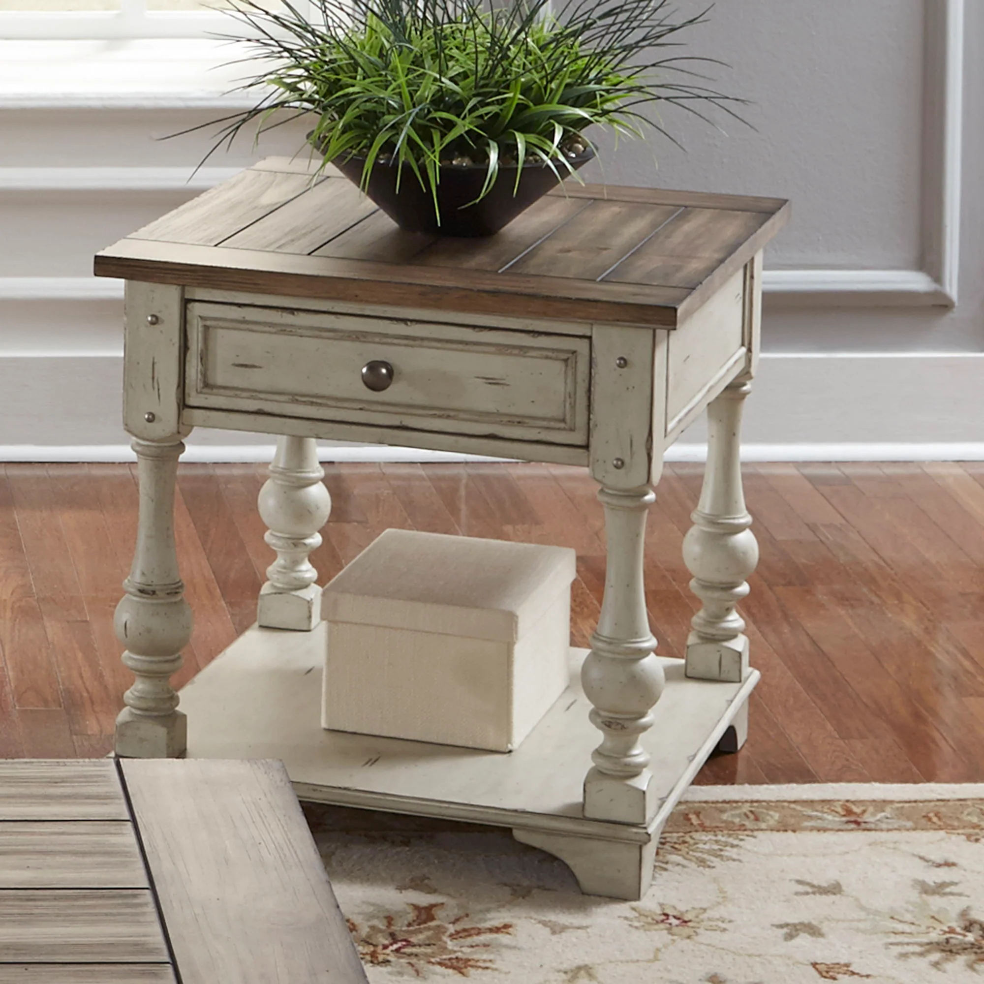 Morgan Creek - 3 Piece Living Room Set - Antique White / Wirebrushed Tobacco Accents - Image 2