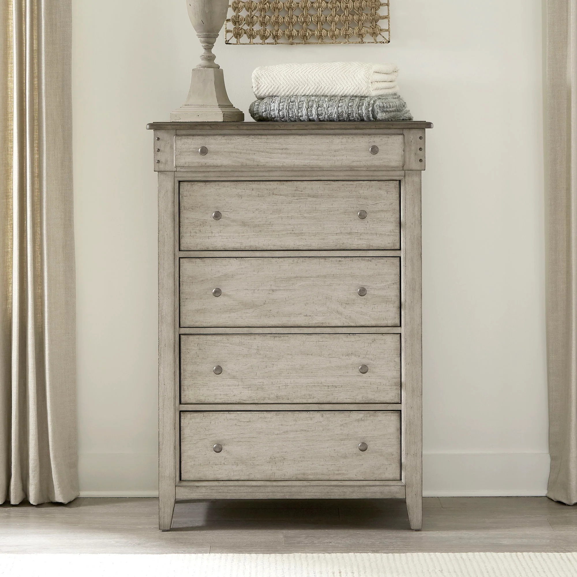Ivy Hollow - 5 Drawer Chest - Weathered Linen / Dusty Taupe - Image 1