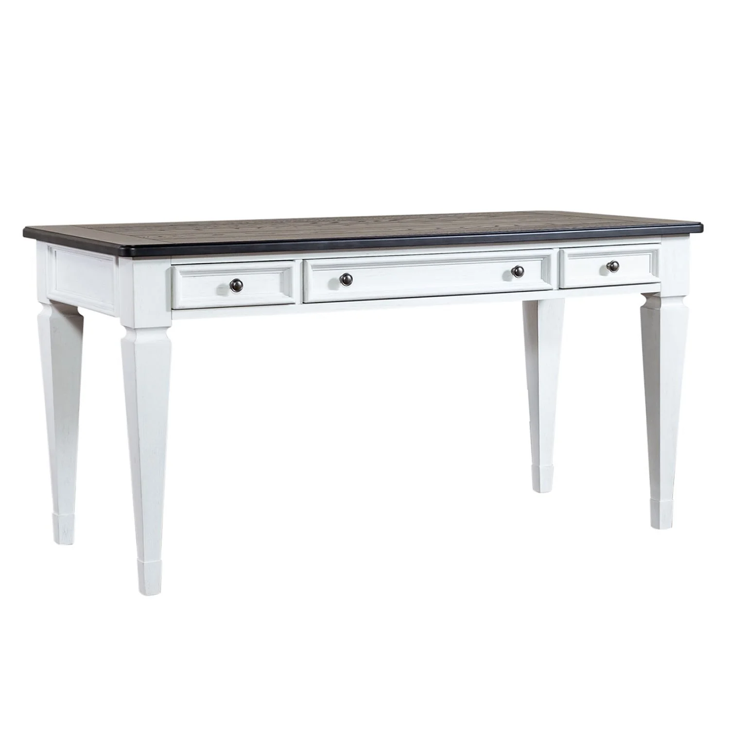 Allyson Park - Writing Desk - Wirebrushed White / Charcoal - Image 3