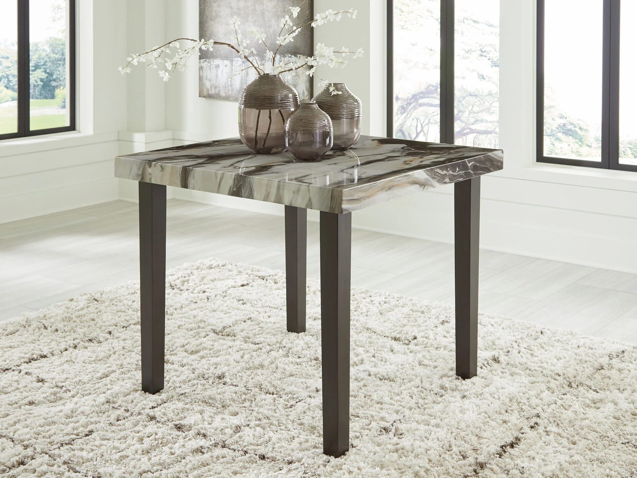Jeshina - Square Dining Room Counter Table - Dark Brown / Beige - Image 3