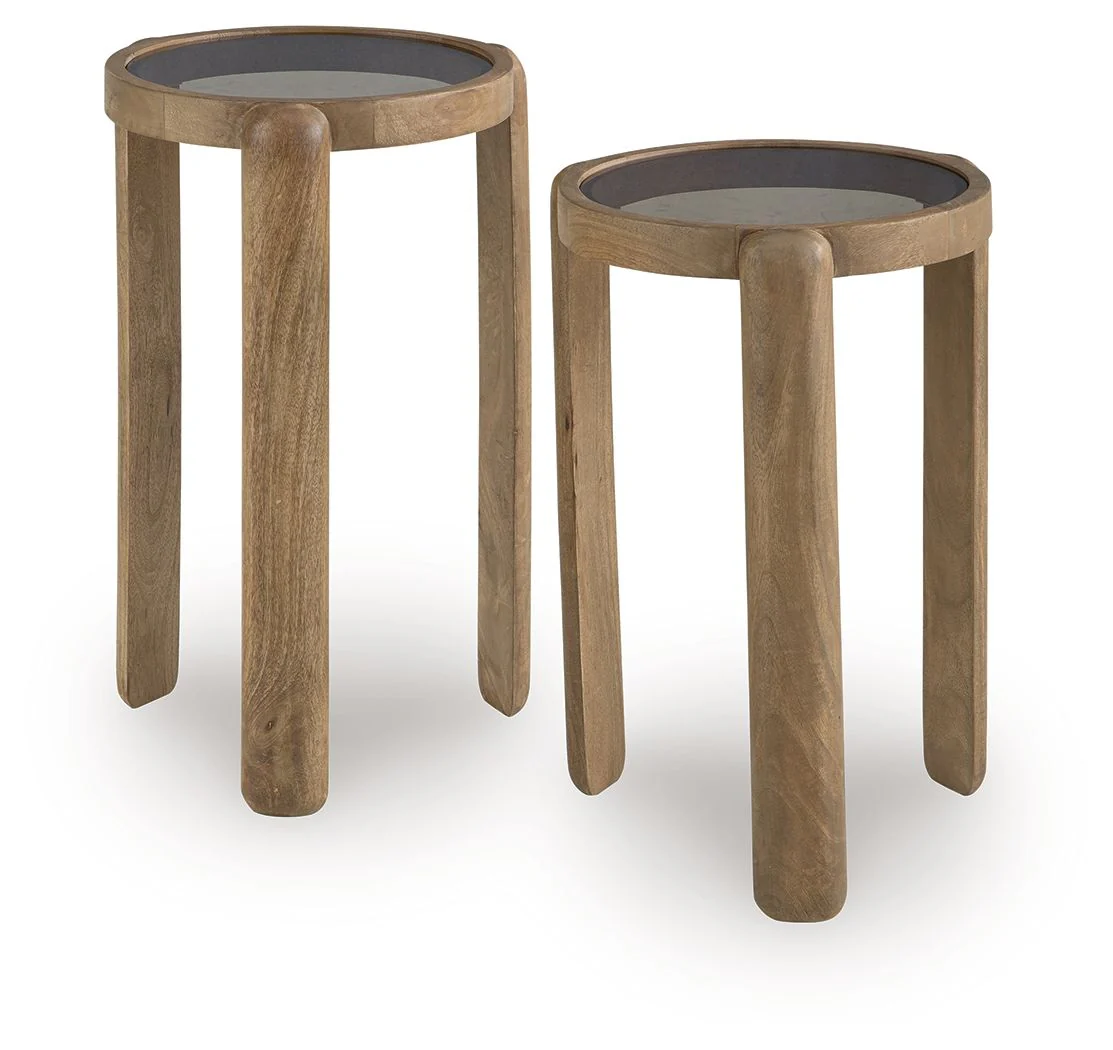 Jossor - Accent Table Set (Set of 2) - Light Brown - Image 1