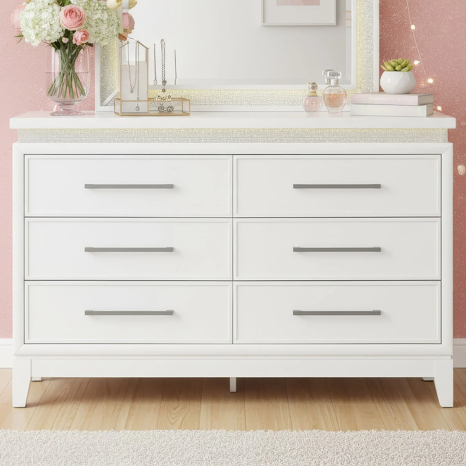 Reflections - Youth 6 Drawer Dresser With Lights - Image 1