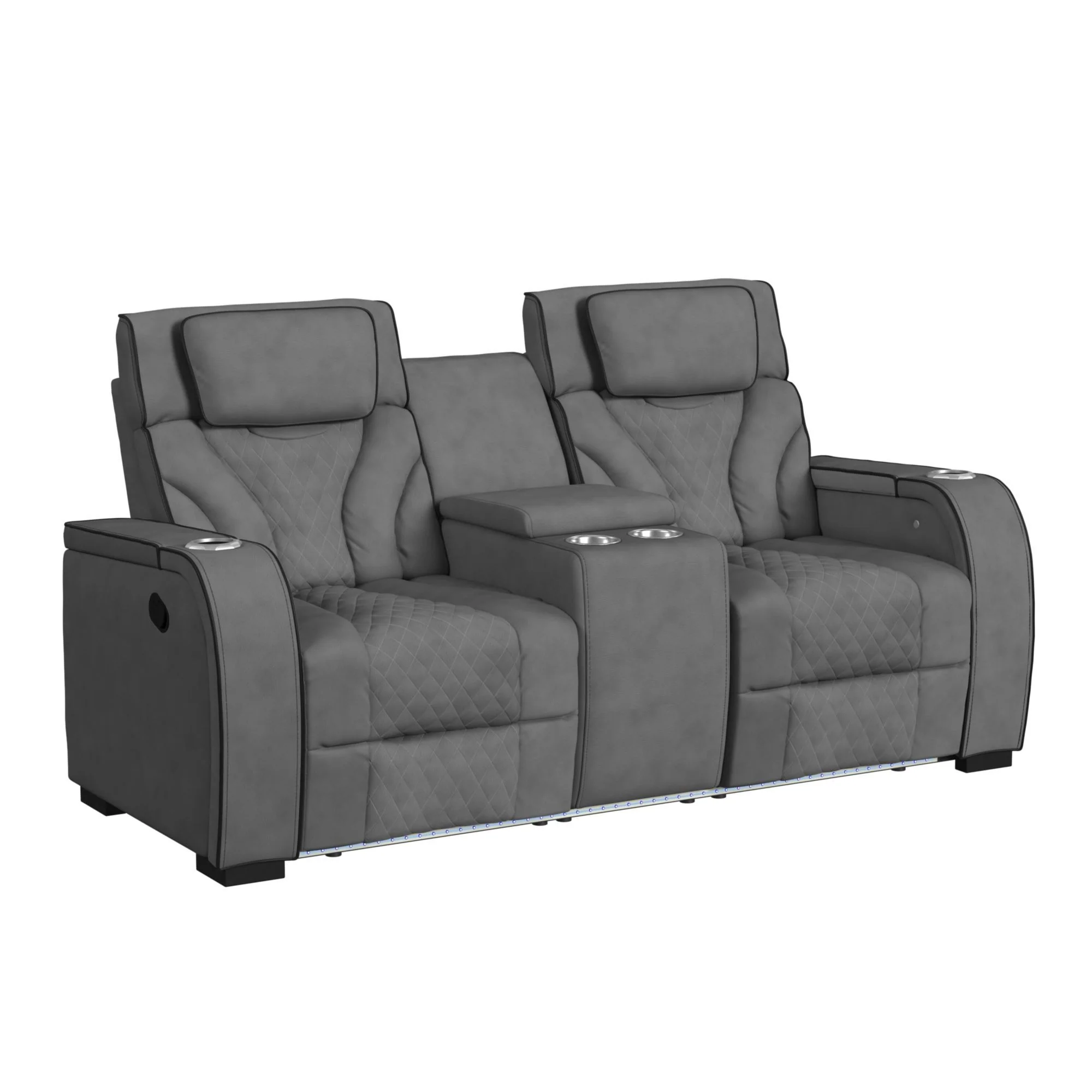 Blitz - Motion Loveseat With Console, And LED - Image 2