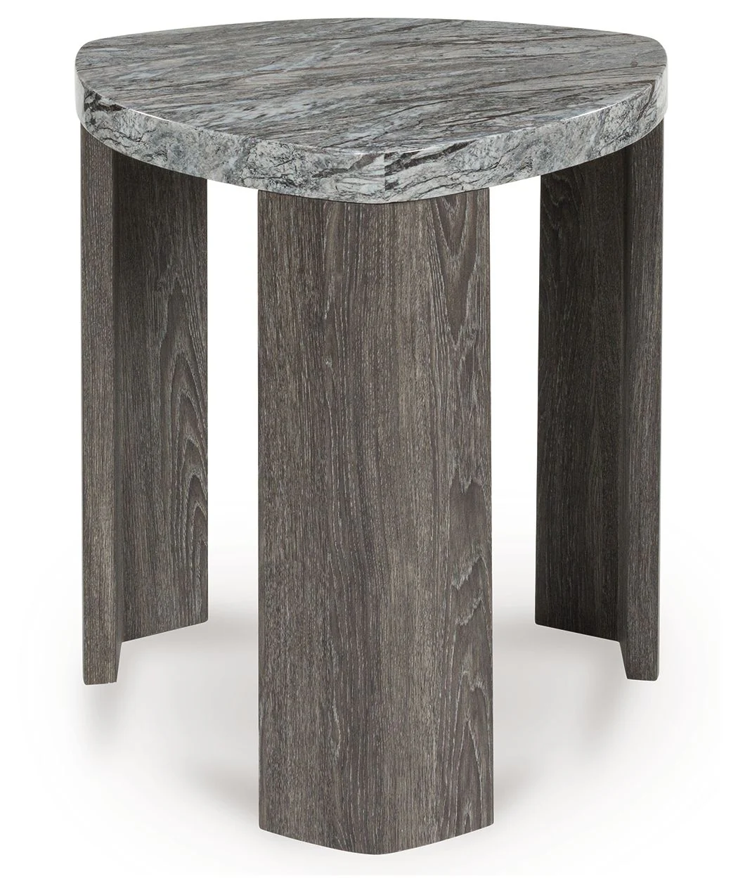 Surmour - Triangle End Table - Gray / Brown - Image 1