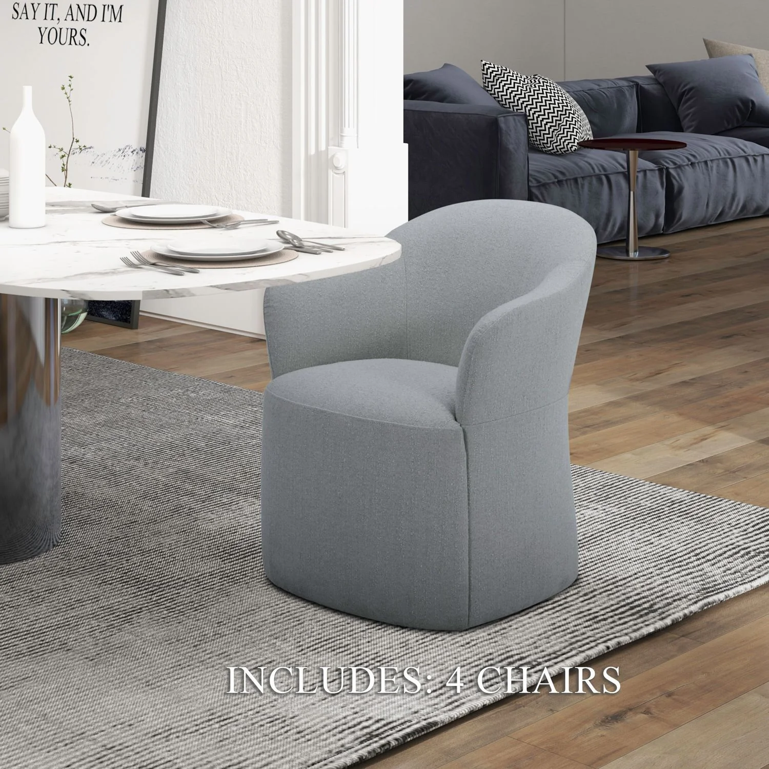 Accent Dining - Dining Chairs With Casters (Set of 4) - Image 3