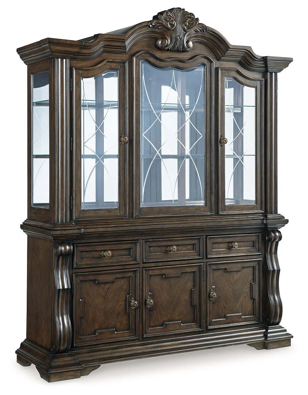 Maylee - Dining Buffet And Hutch - Dark Brown - Image 1