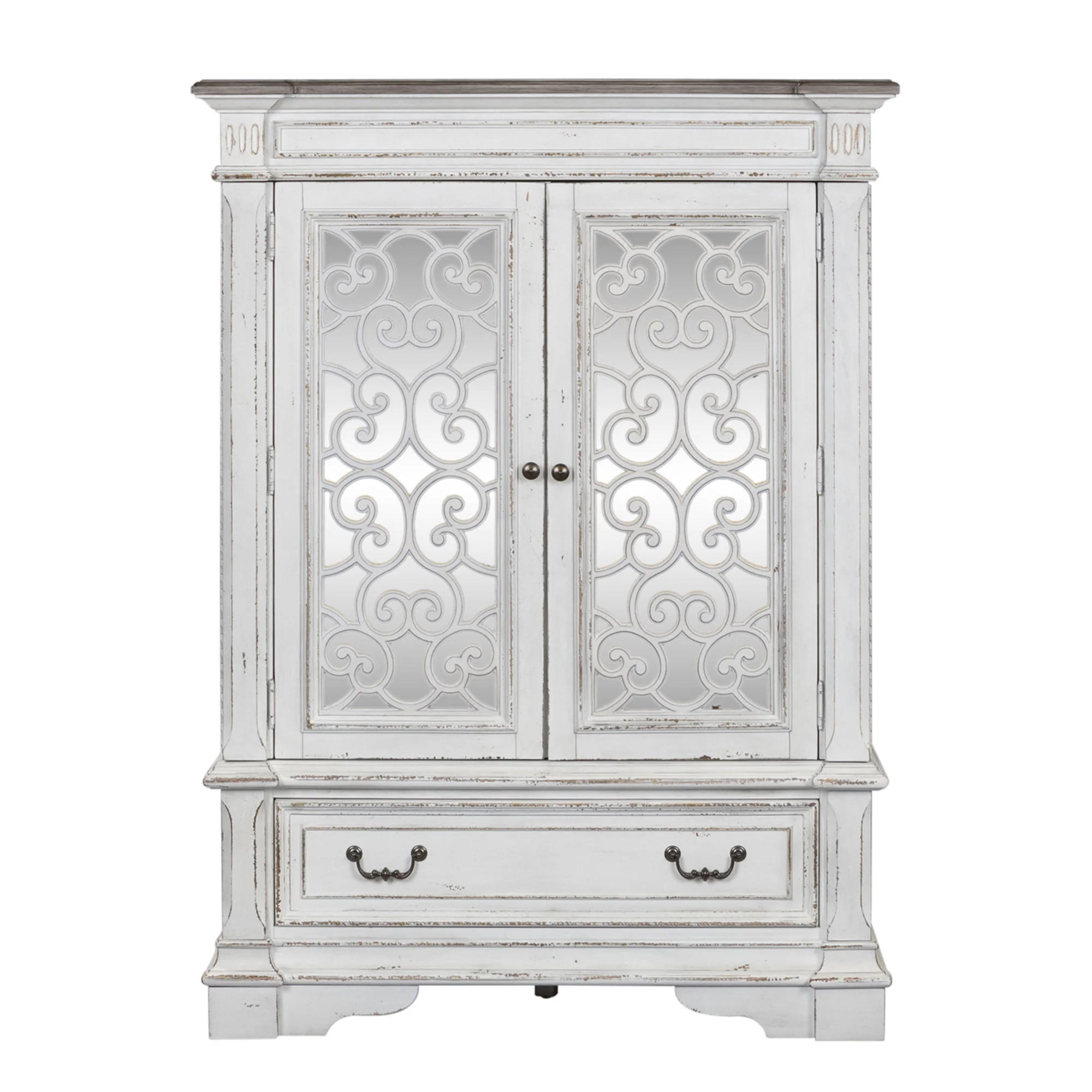 Abbey Park - Mirrored Door Chest - Antique White - Image 2