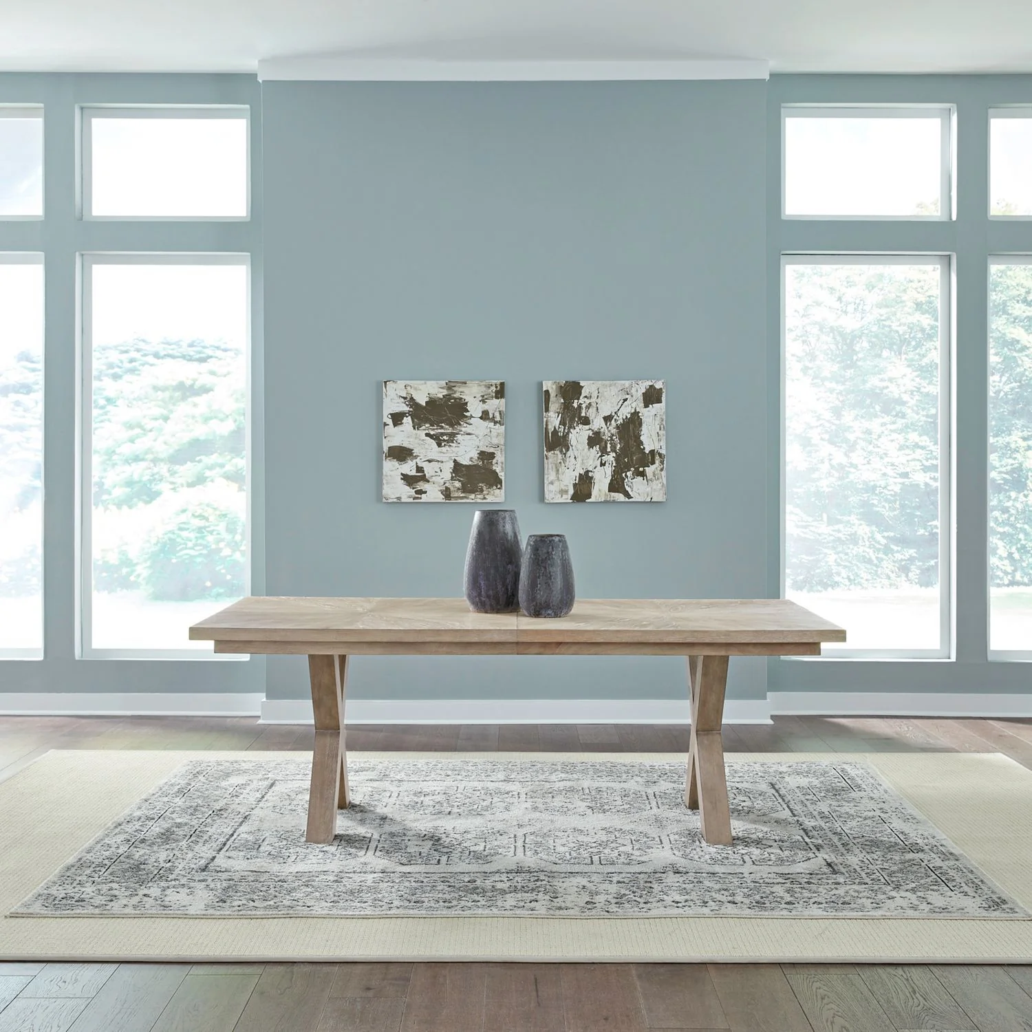 Brentwood - Double Pedestal Table - Sandstone - Image 2