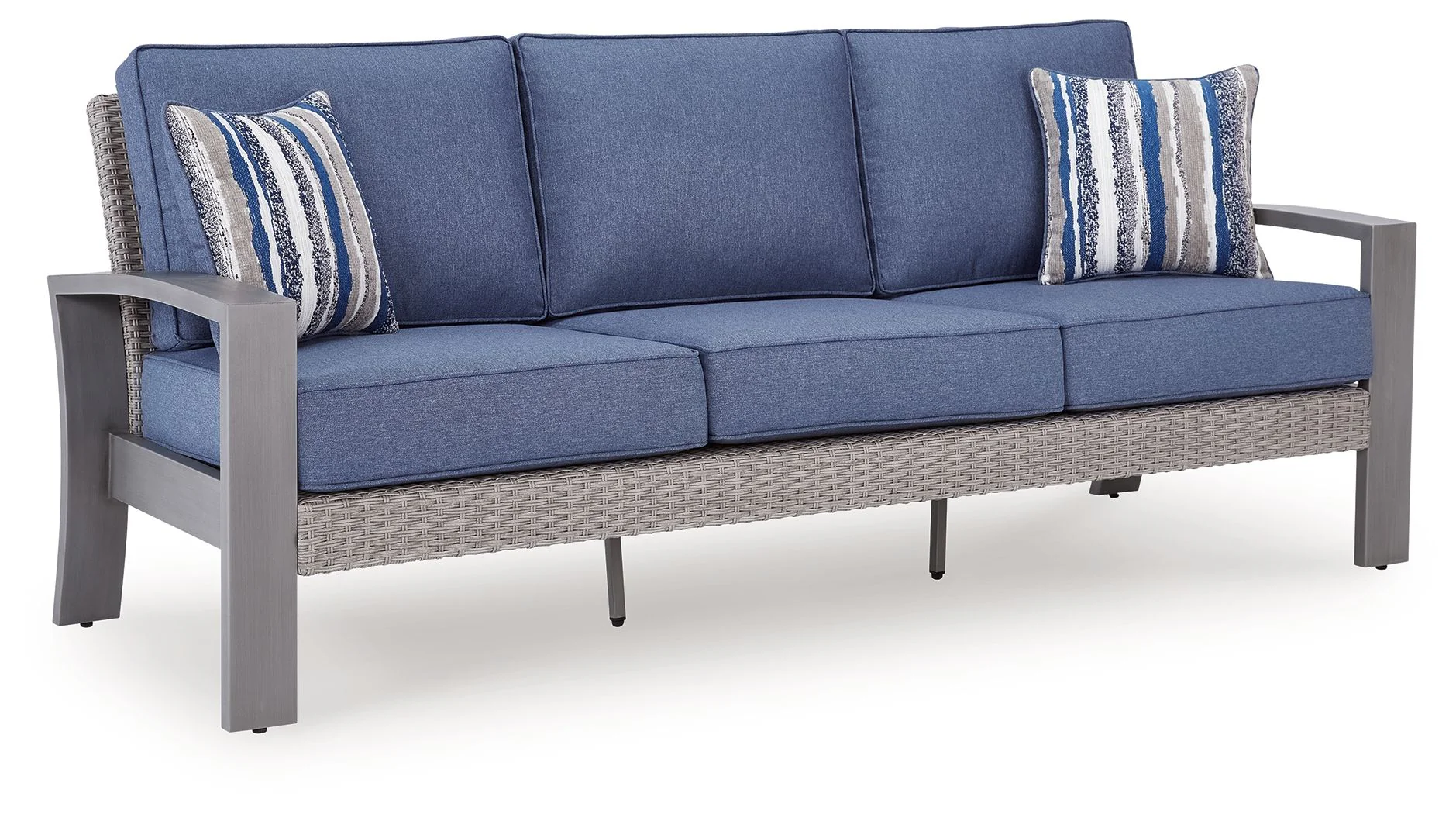 Half Moon Beach – Sofa With Cushion – Blue / Gray