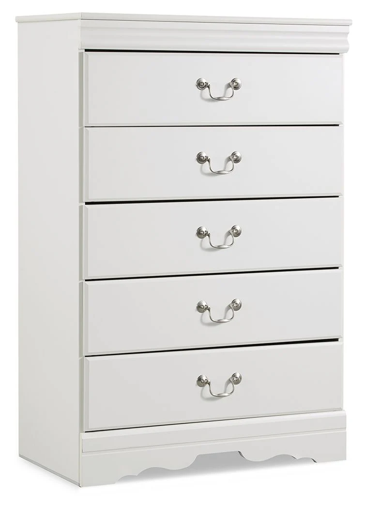 Anarasia – Five Drawer Chest – White