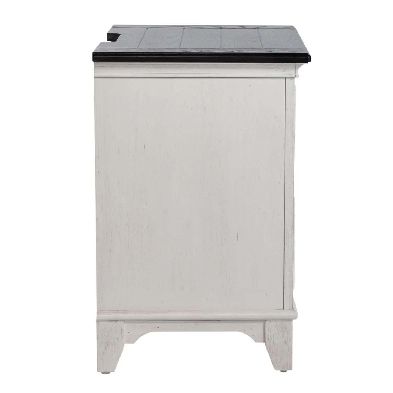 Allyson Park - 2 Drawer Nightstand With Charging Station - Wirebrushed White / Charcoal - Image 3