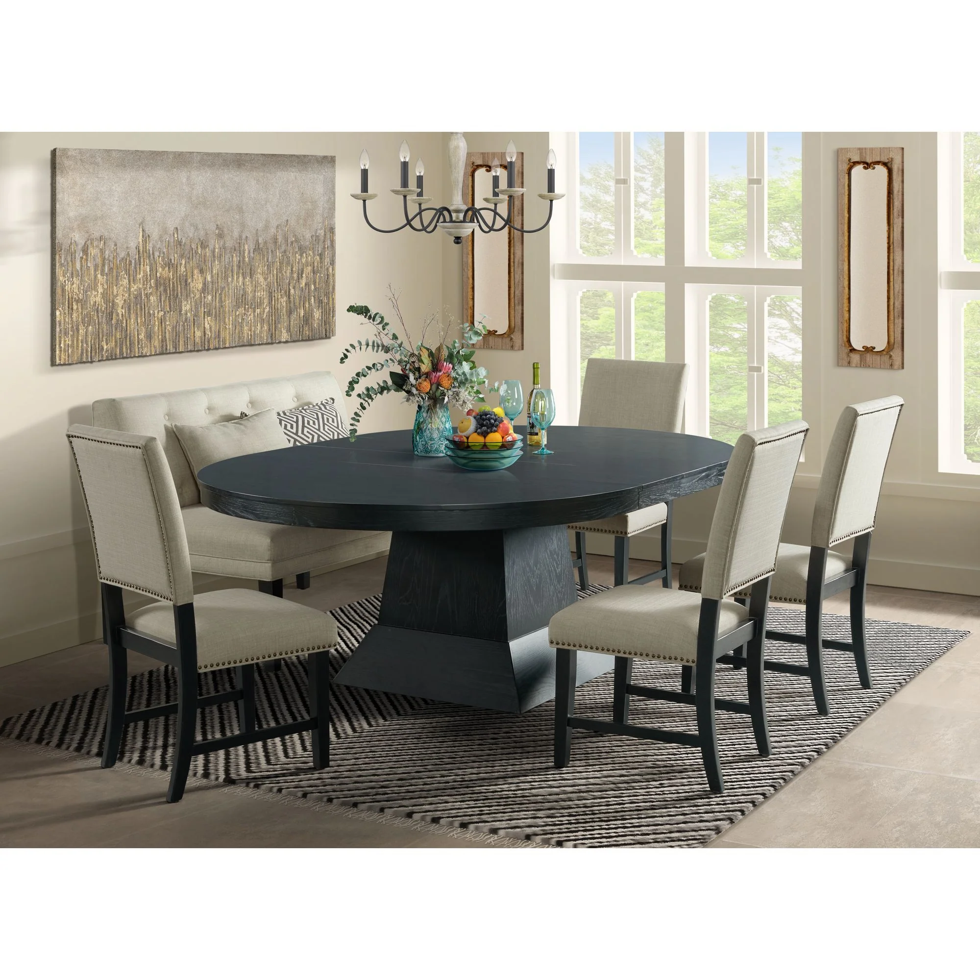 Maddox - Oval Dining Table - Black - Image 3