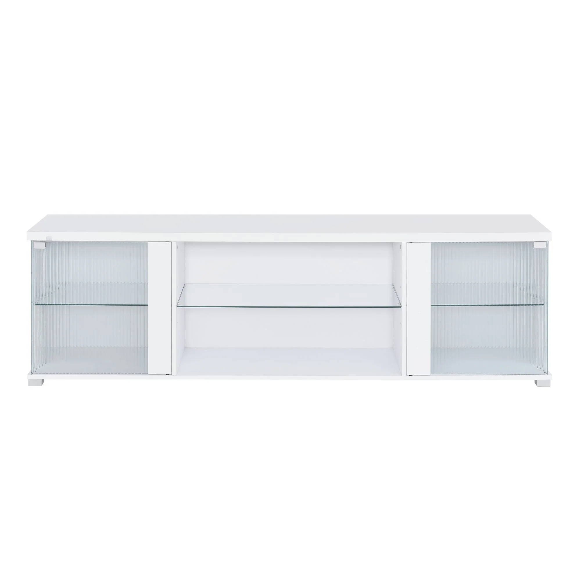 Chandra - 70" TV Stand With LED - Glossy White - Image 2