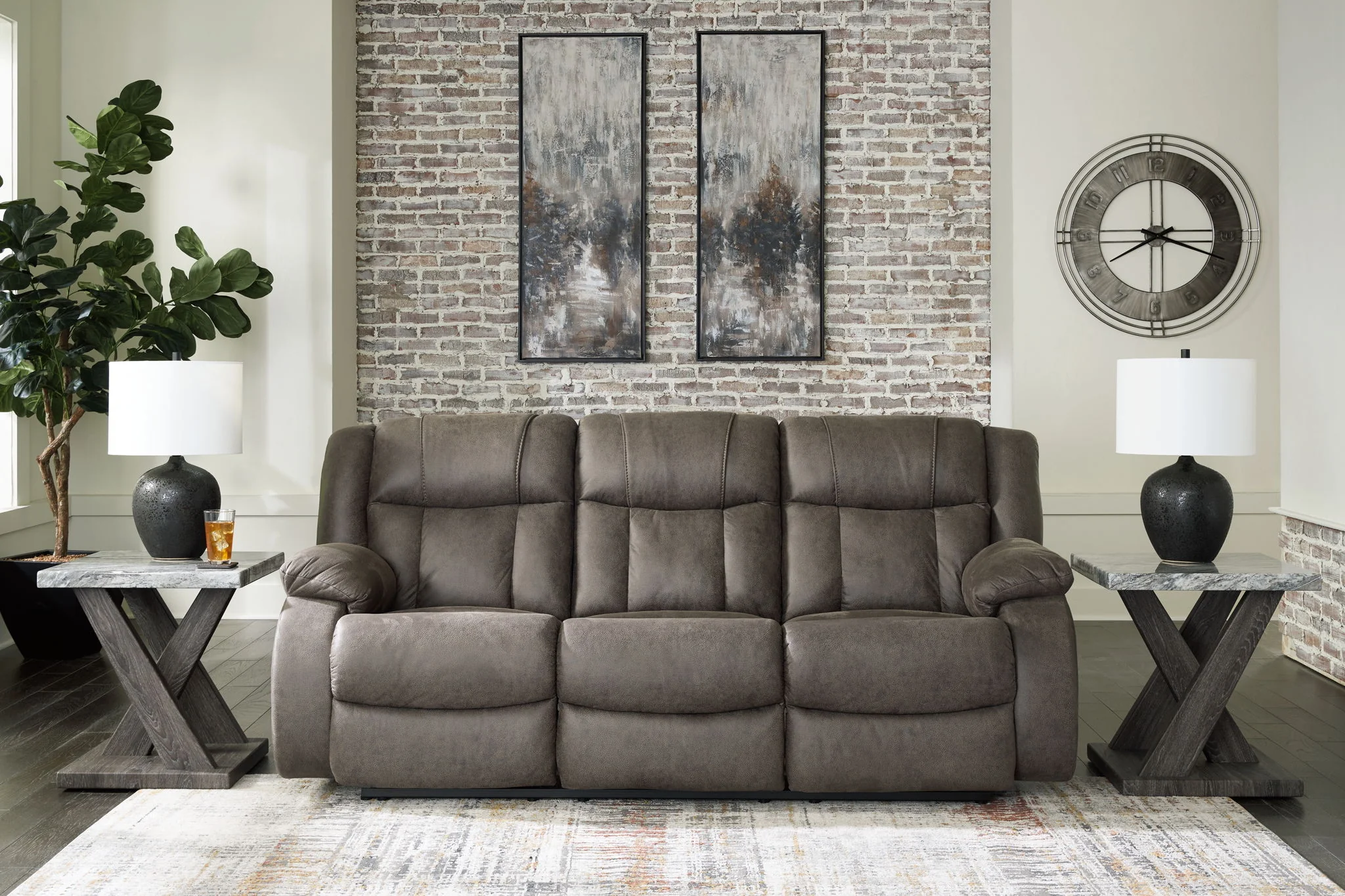 First Base - Reclining Sofa - Gunmetal - Image 3