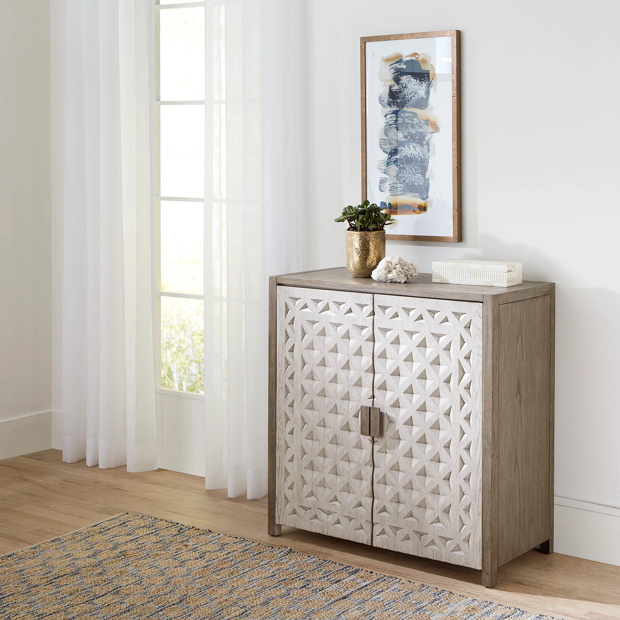 Chatfield - Accent Console - Antique White / Tobacco - Image 1