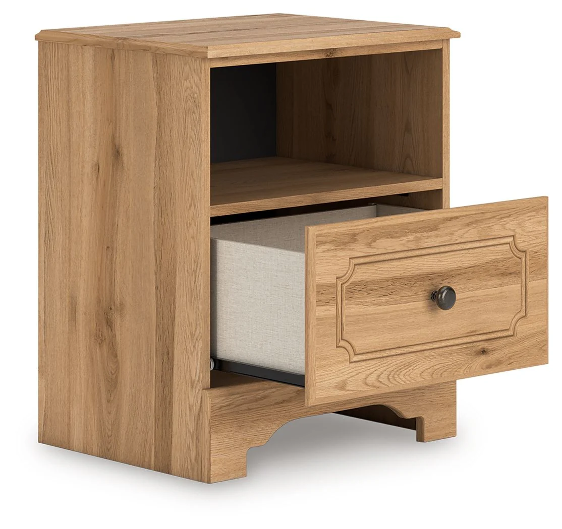 Aleaport - One Drawer Night Stand - Warm Brown - Image 3