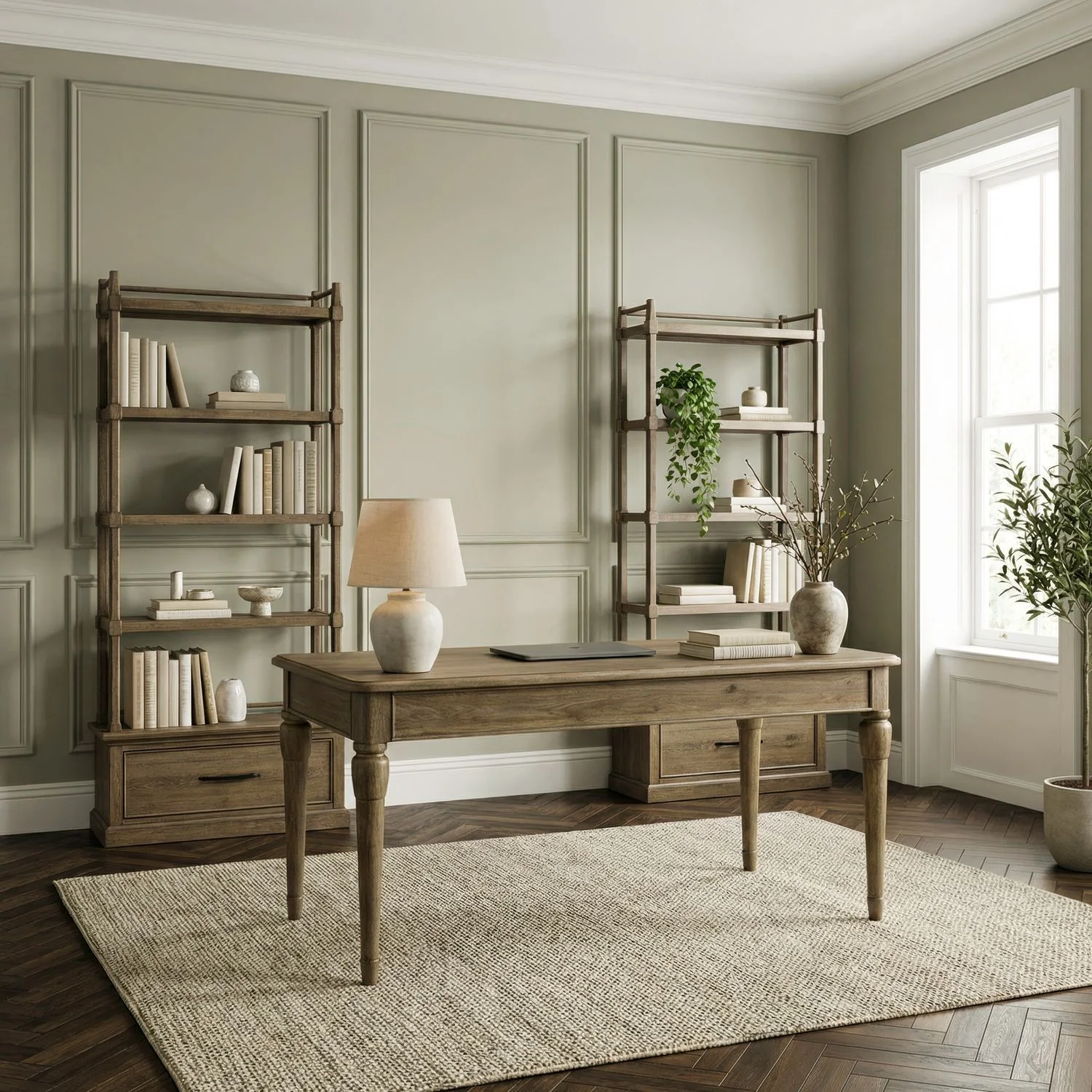Hickory Grove – 3 Piece Desk Set – Heirloom Brown