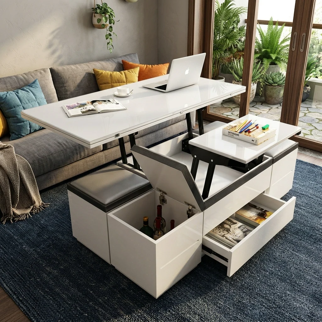 Easy Convertible Modular Dynamic Coffee Table - Image 3