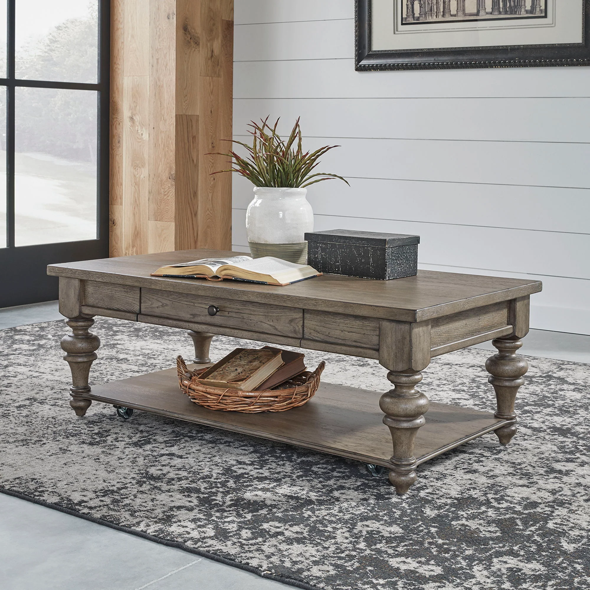 Americana Farmhouse - Rectangular Cocktail Table - Dusty Taupe - Image 1