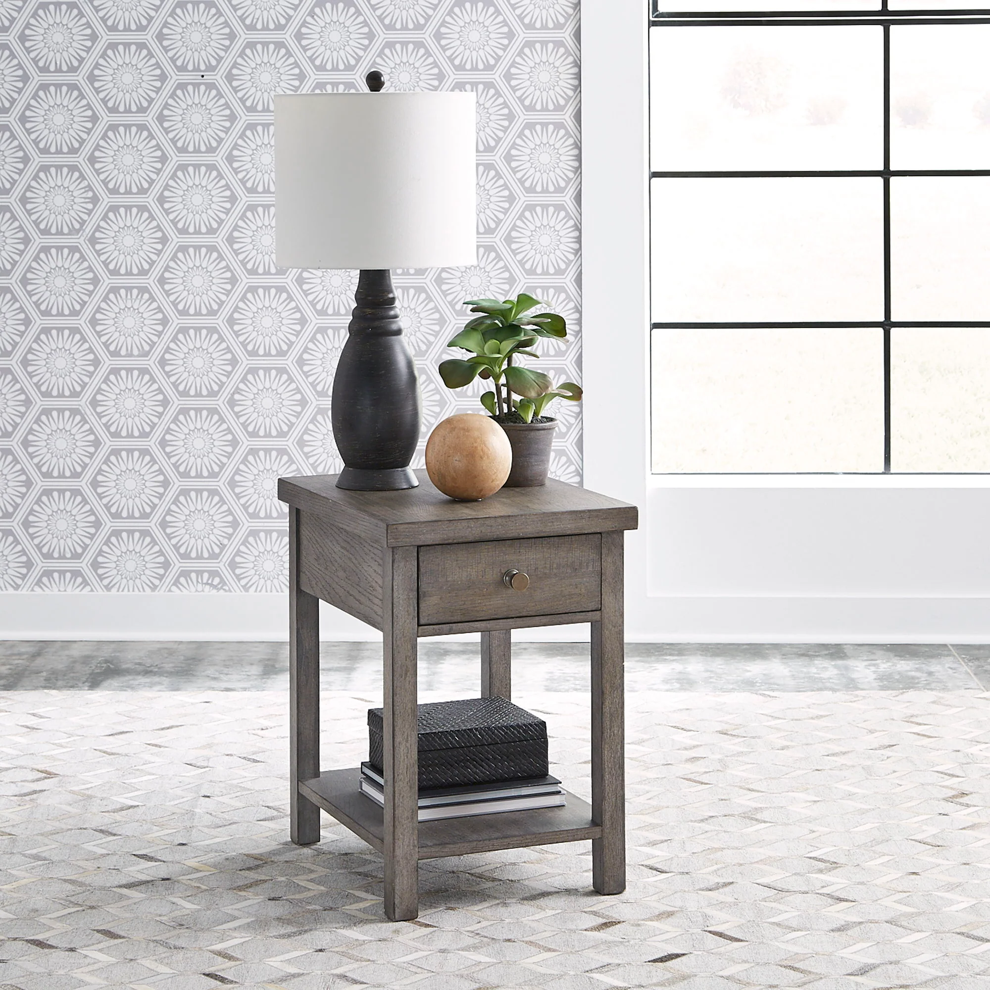 Modern Farmhouse - Drawer Chair Side Table - Image 1