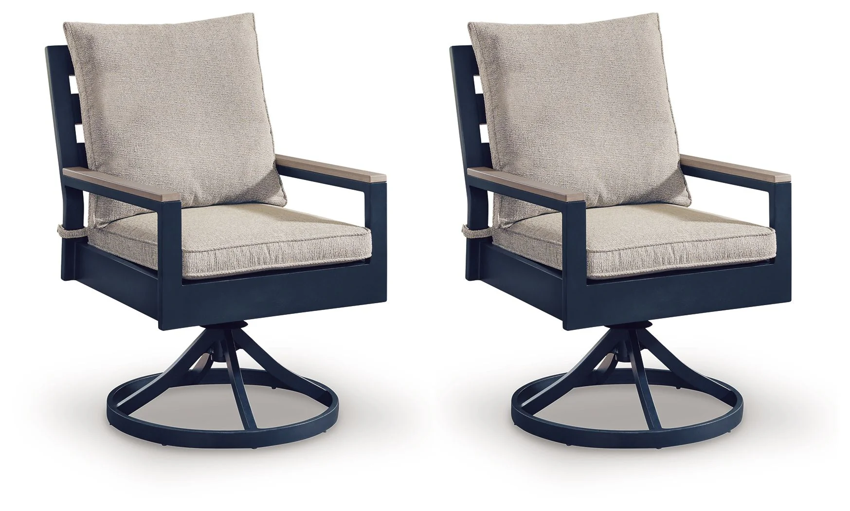 East Beach - Swivel Chair With Cushion (Set of 2) - Blue - Image 1