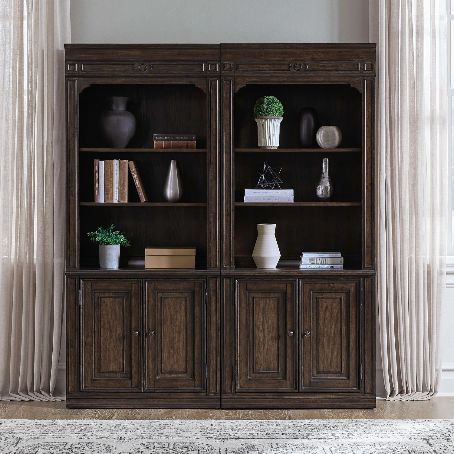 Providence Park - Bunching Bookcase (Set of 2) - Chateau Brown - Image 1