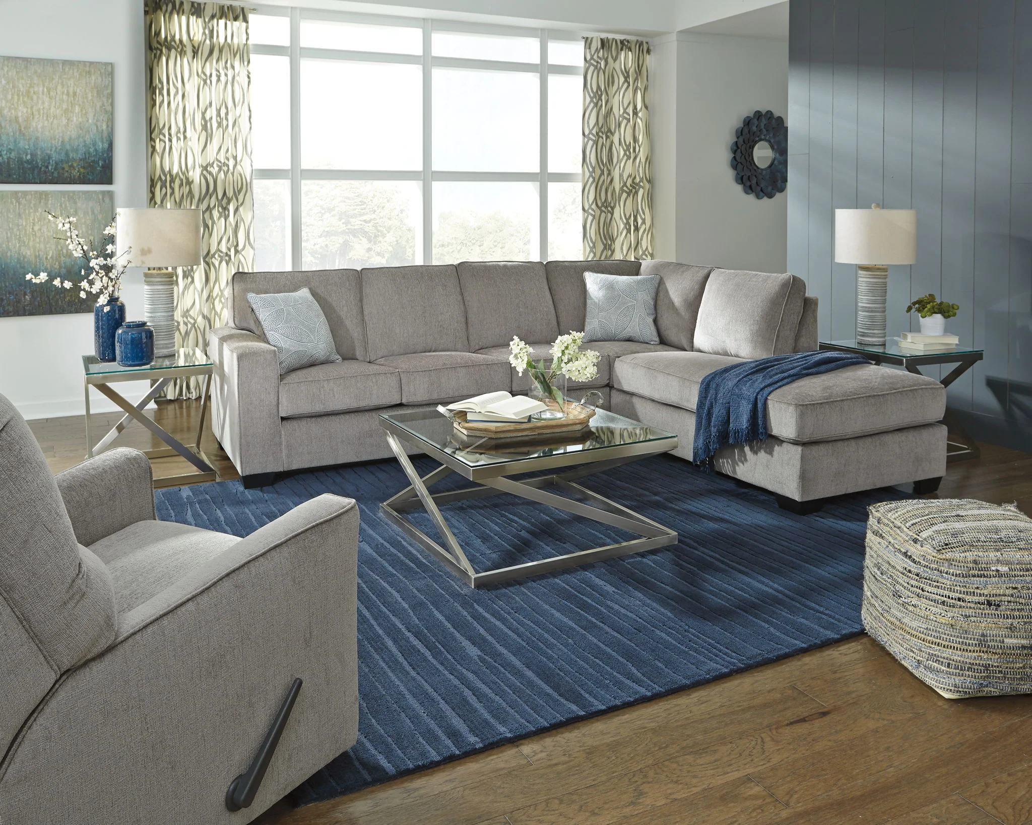 Altari - Right Arm Facing Corner Chaise With Sleeper 2 Pc Sectional - Alloy - Image 3