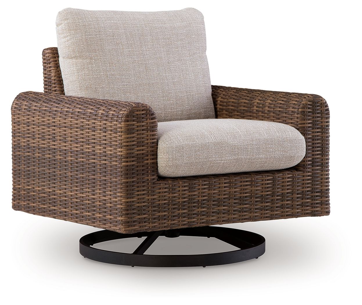 Dolan Creek - Swivel Lounge With Cushion - Gray / Brown - Image 1