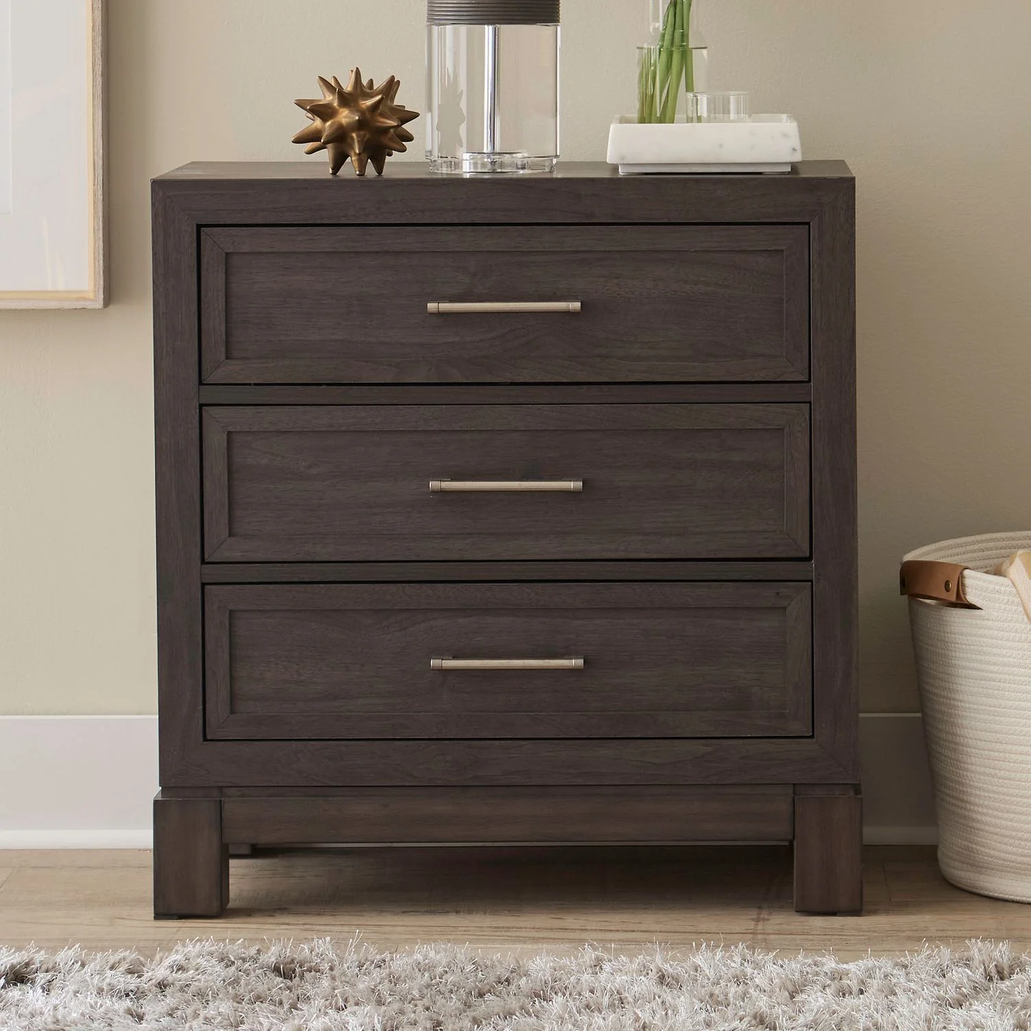 Modern Edge - Nightstand With Charging Station - Caffe - Image 1