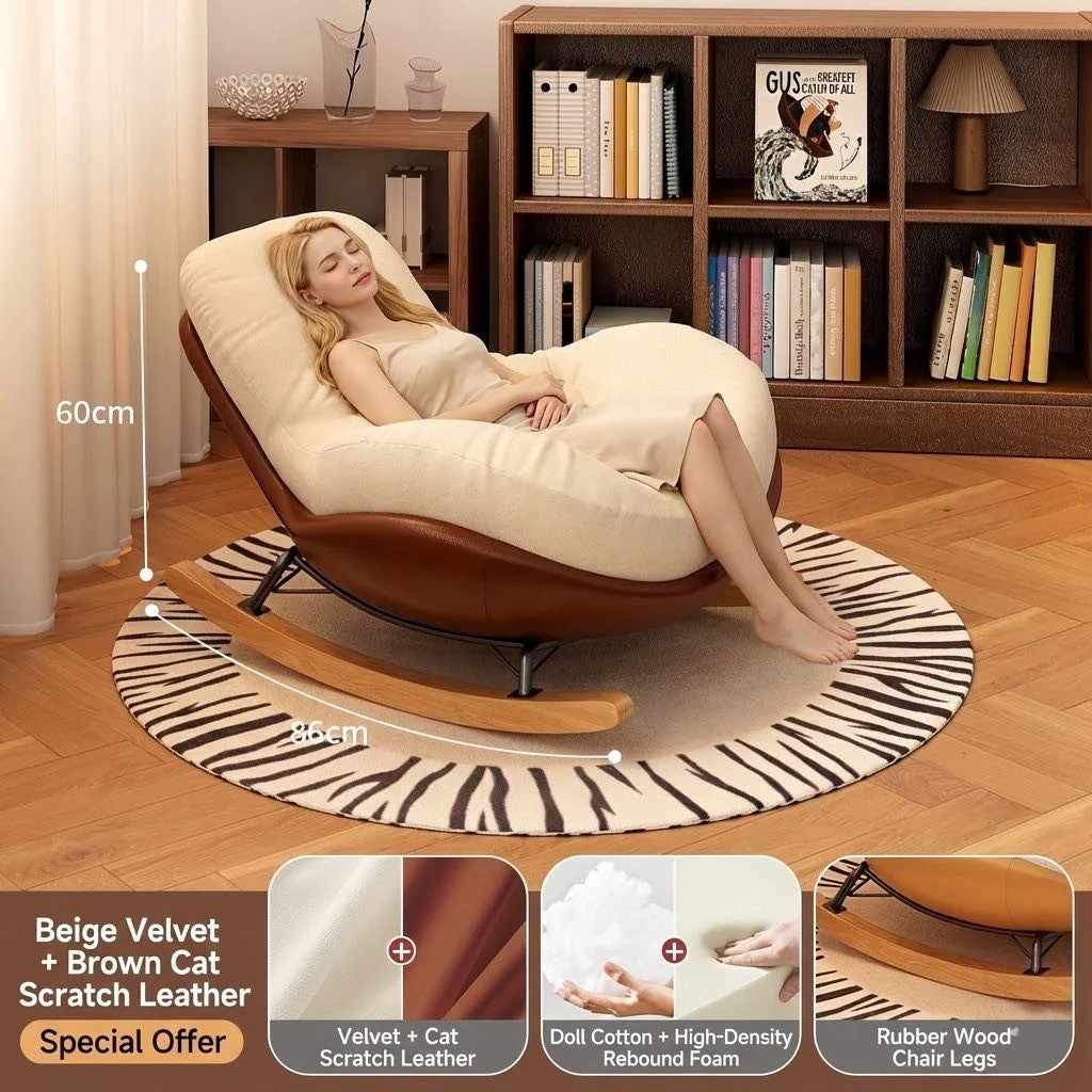 Italian Wood Soft Comfy Rocking Chair - Image 2